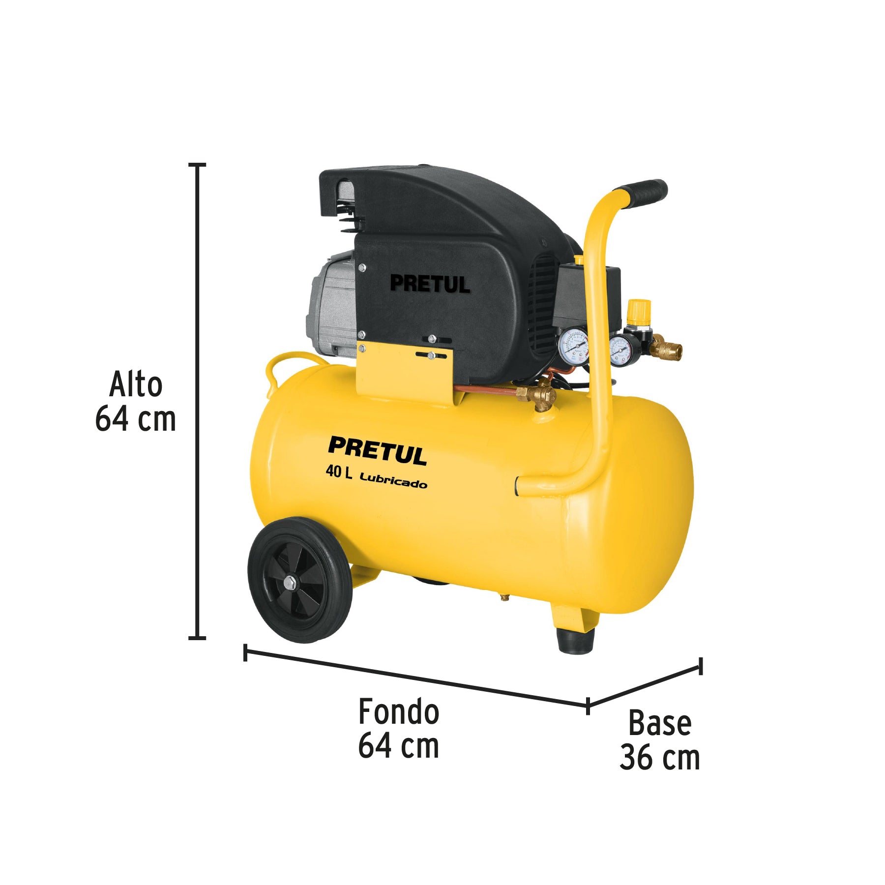 Compresor, 40 L, 4 HP (potencia máxima ), 120 V, Pretul