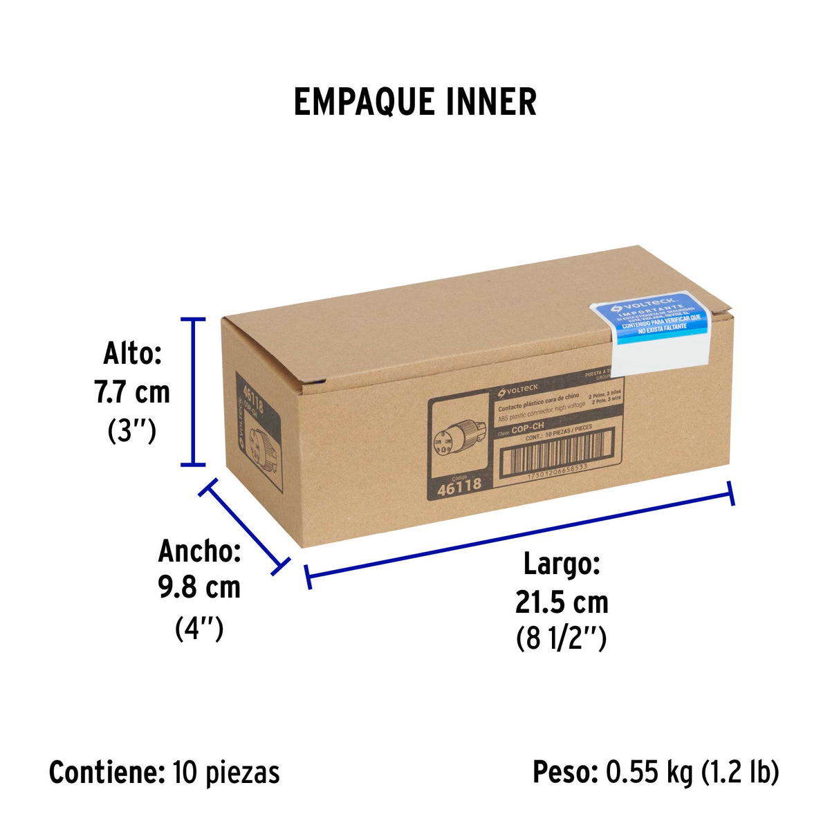 Contacto industrial, plástico, cara de chino