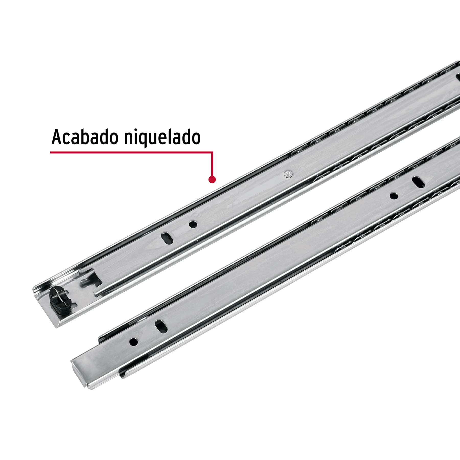 Corredera embalada para cajón, apertura 3/4- 35 cm, 2 pzas