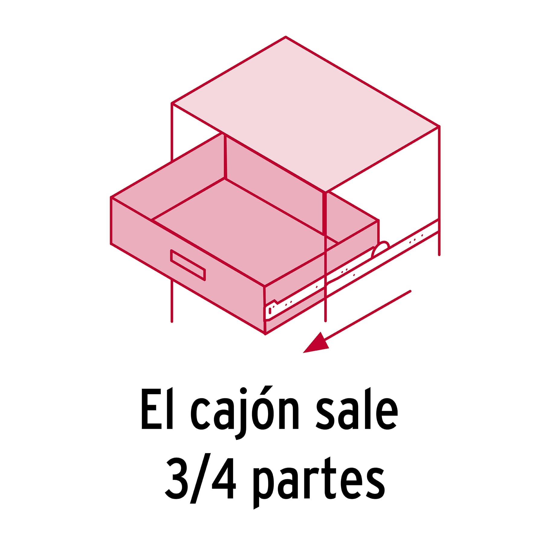Corredera embalada para cajón, apertura 3/4- 45 cm, 2 pzas