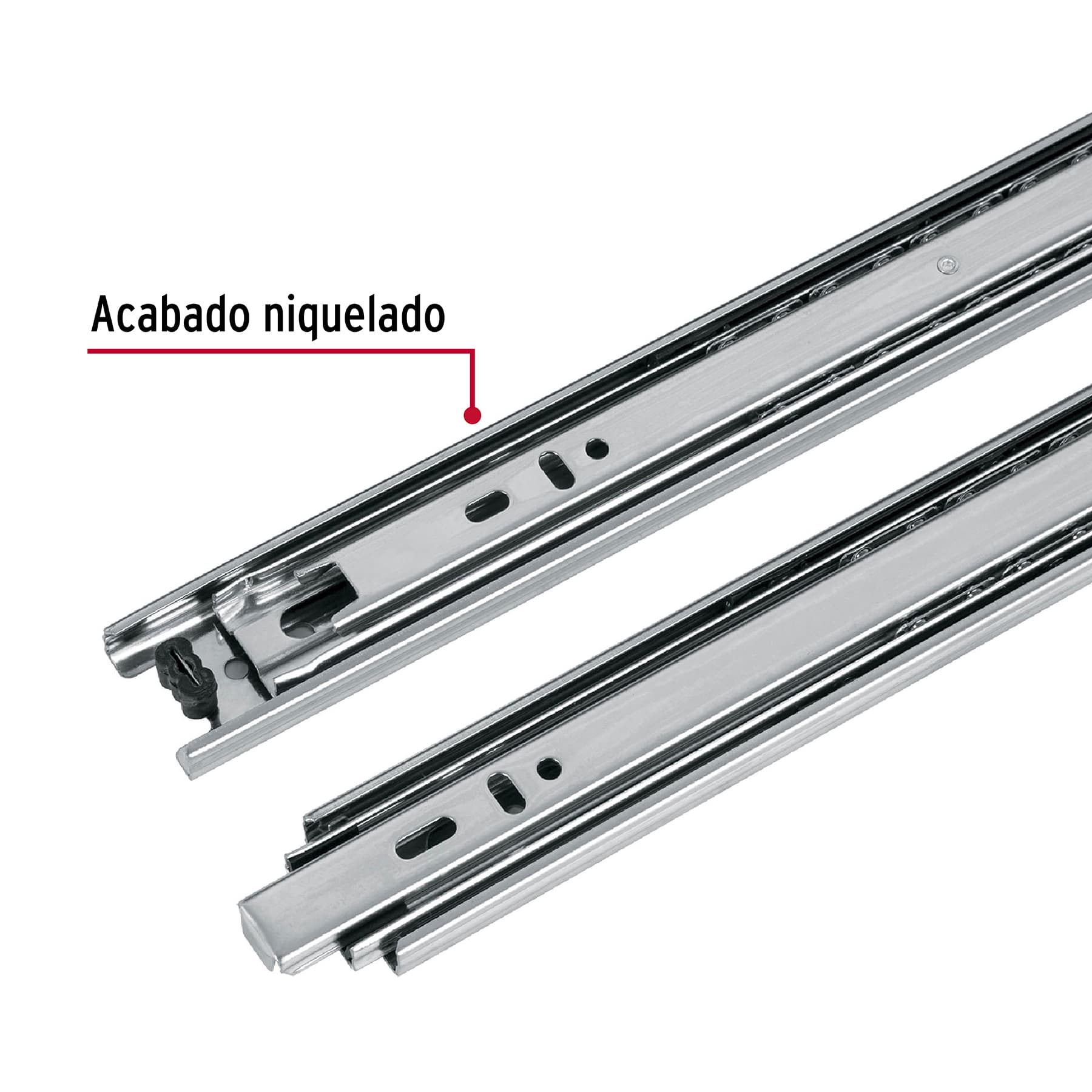 Corredera de extensión total 35mm, para cajón, 40cm, 2 pzas