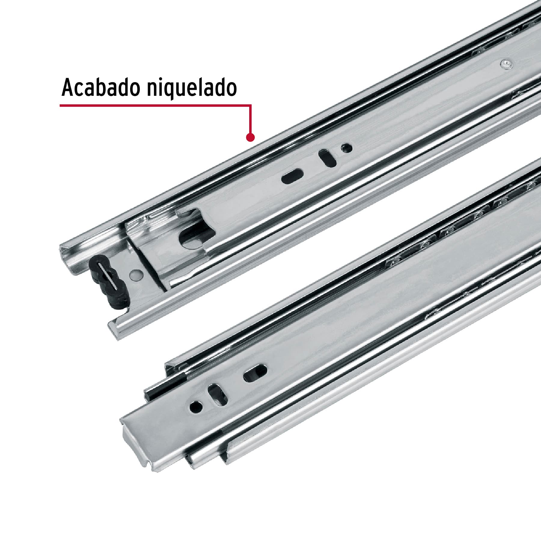 Corredera de extensión total 45mm, para cajón, 40cm, 2 pzas