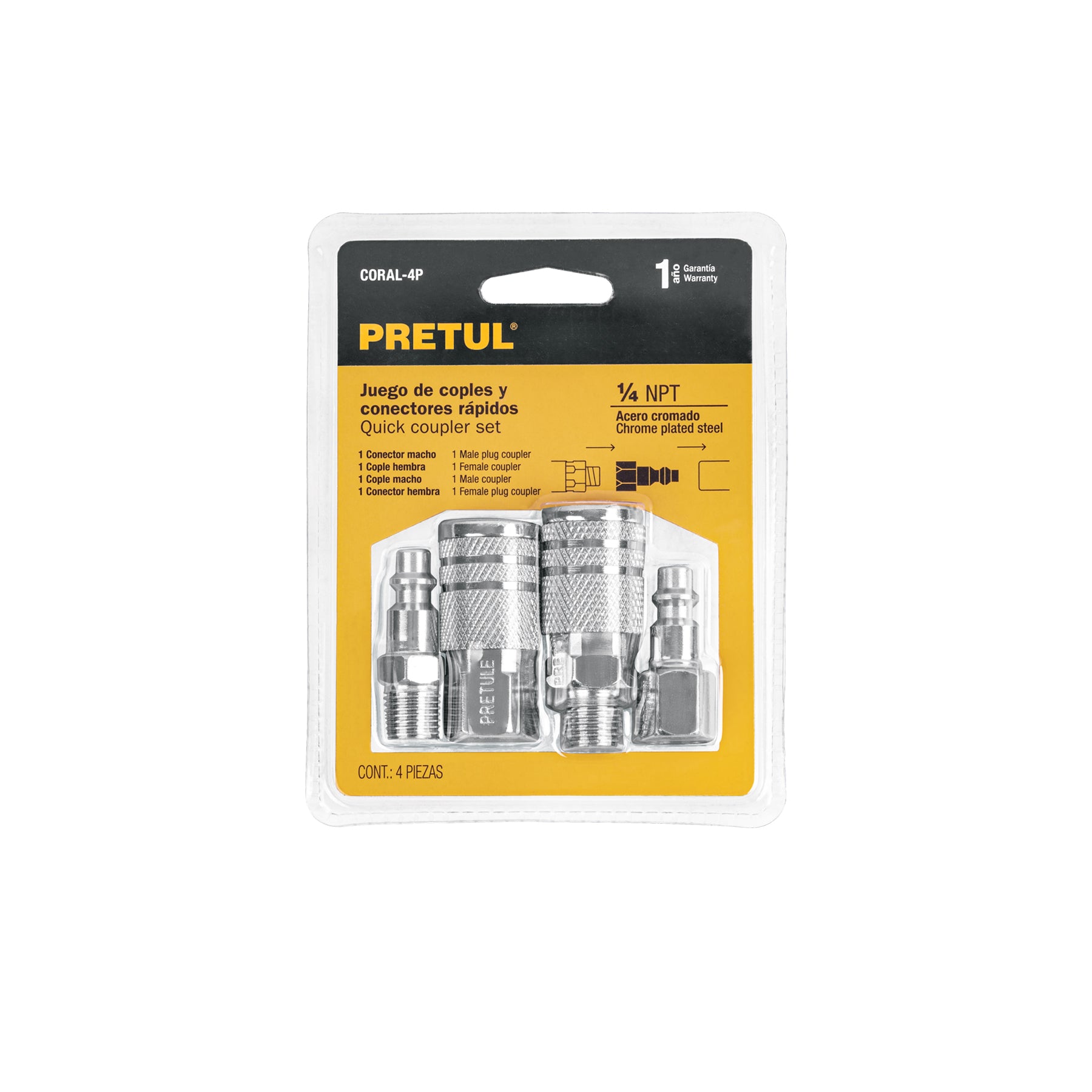 2 conectores y 2 coples para compresor, Pretul
