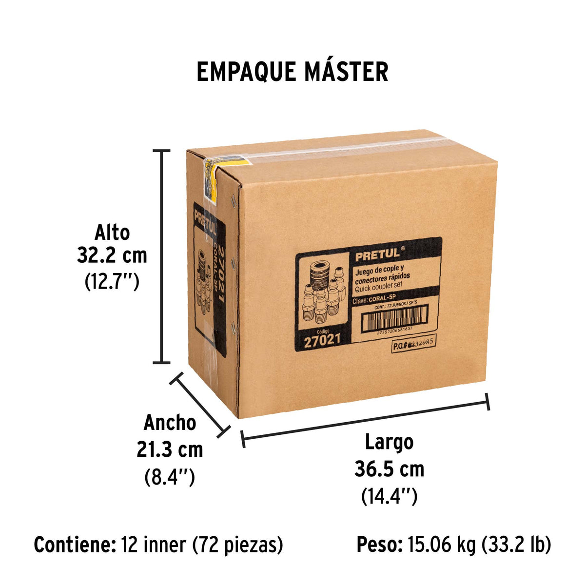 4 conectores y 1 cople para compresor, Pretul