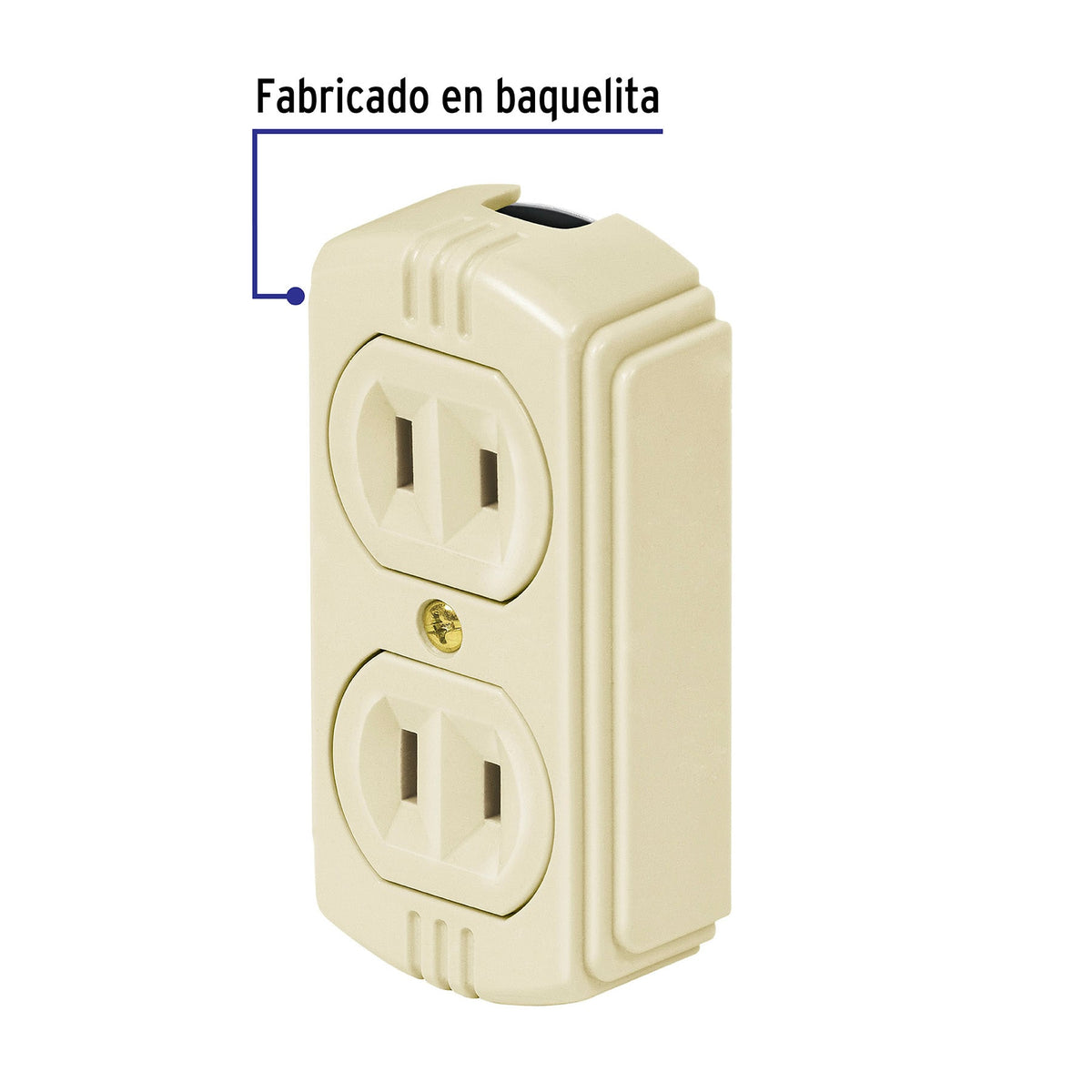 Contacto de sobreponer dúplex, sin tierra