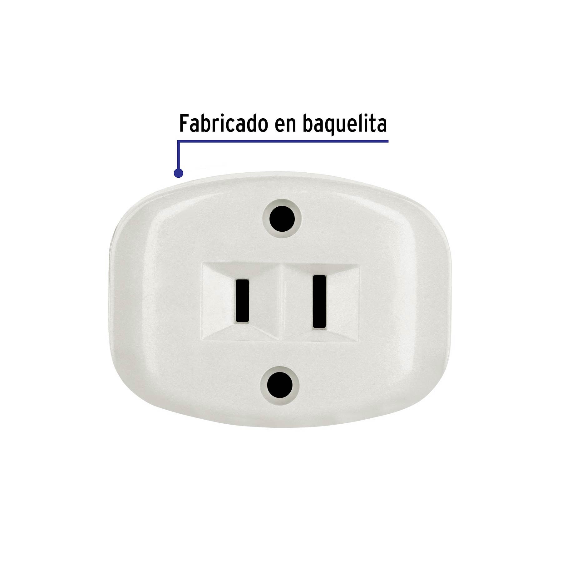Contacto de sobreponer sencillo, sin tierra