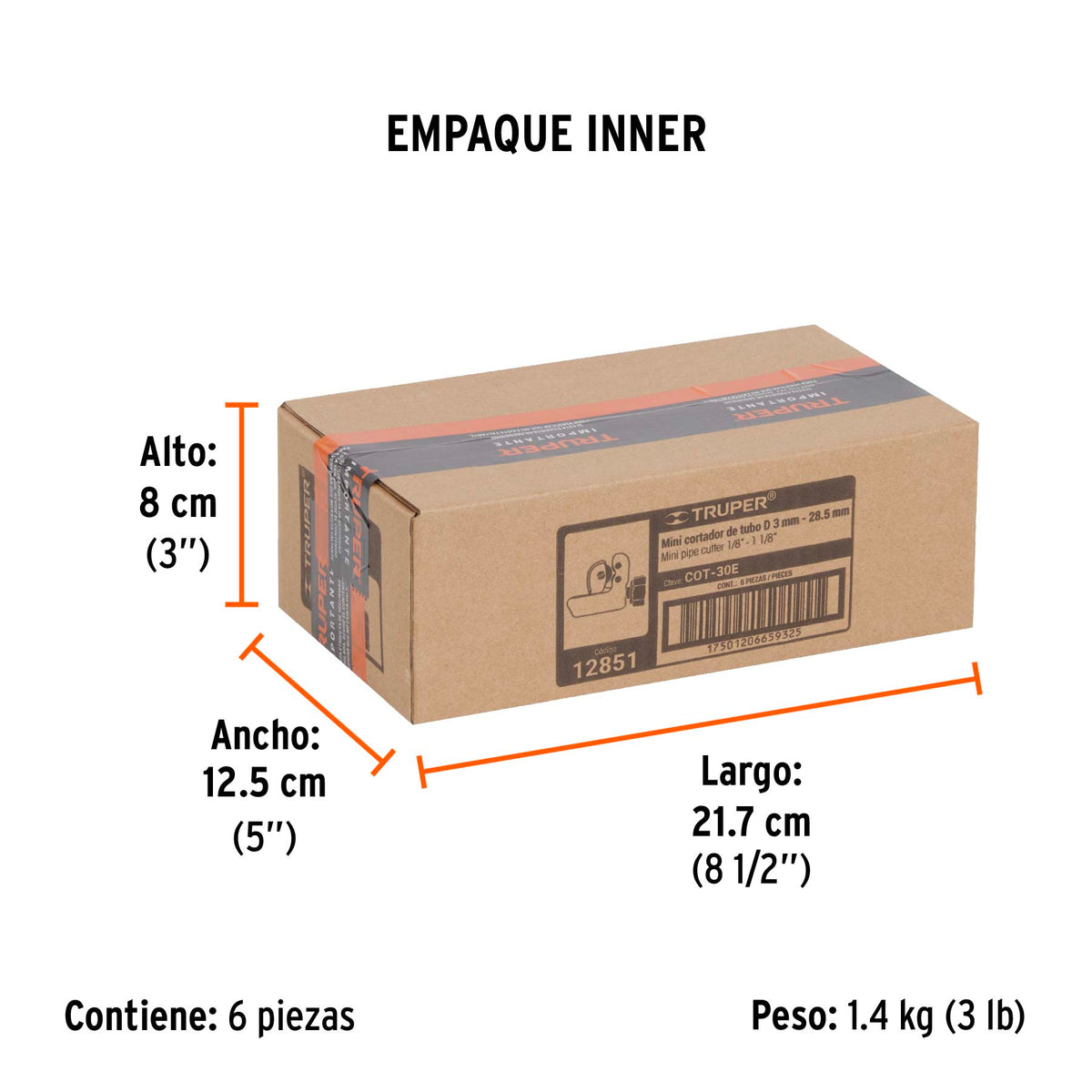 Cortador de tubo de cobre, hasta 1-1/8"(30 mm)..