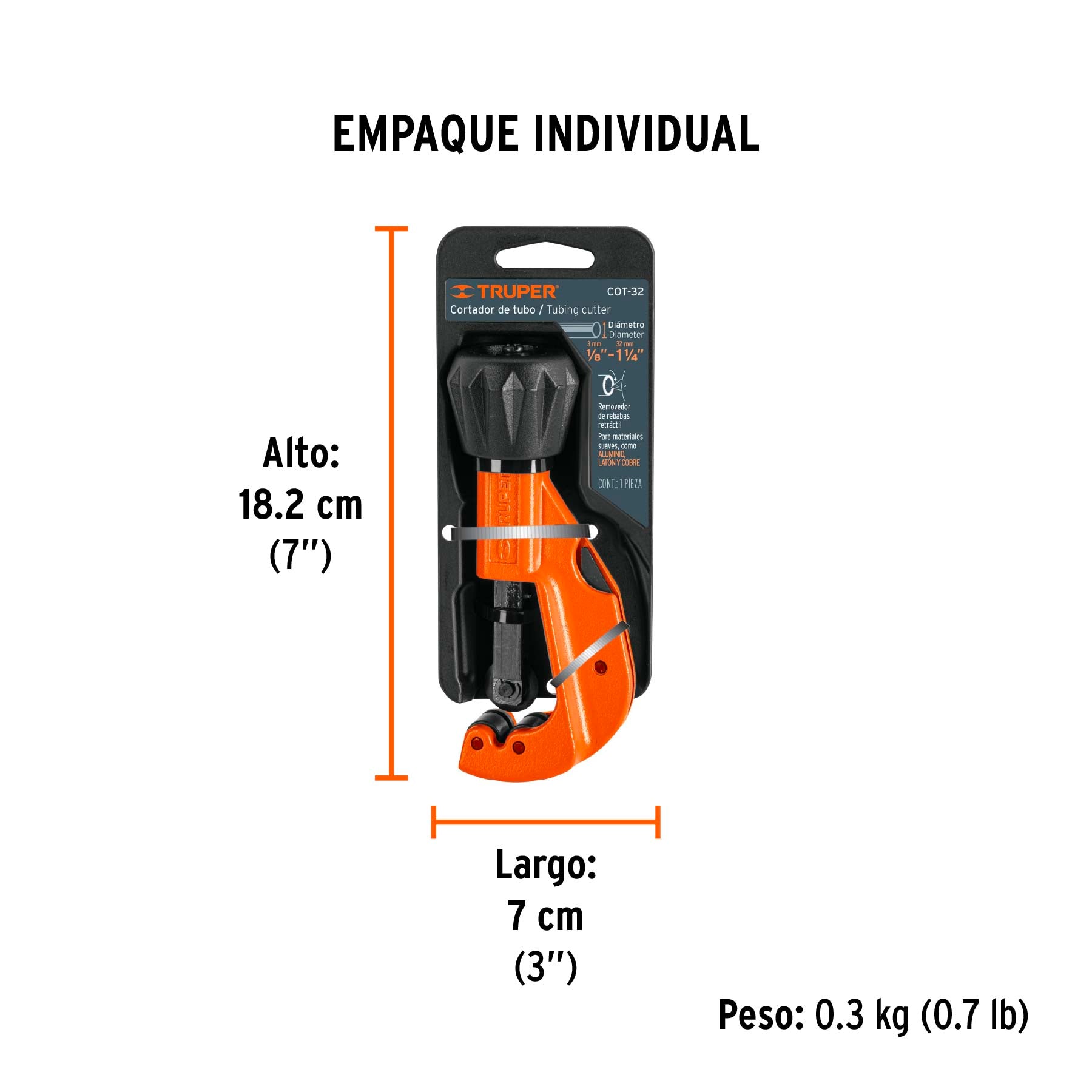 Cortador de tubo de cobre, hasta 1-1/4"(32 mm)