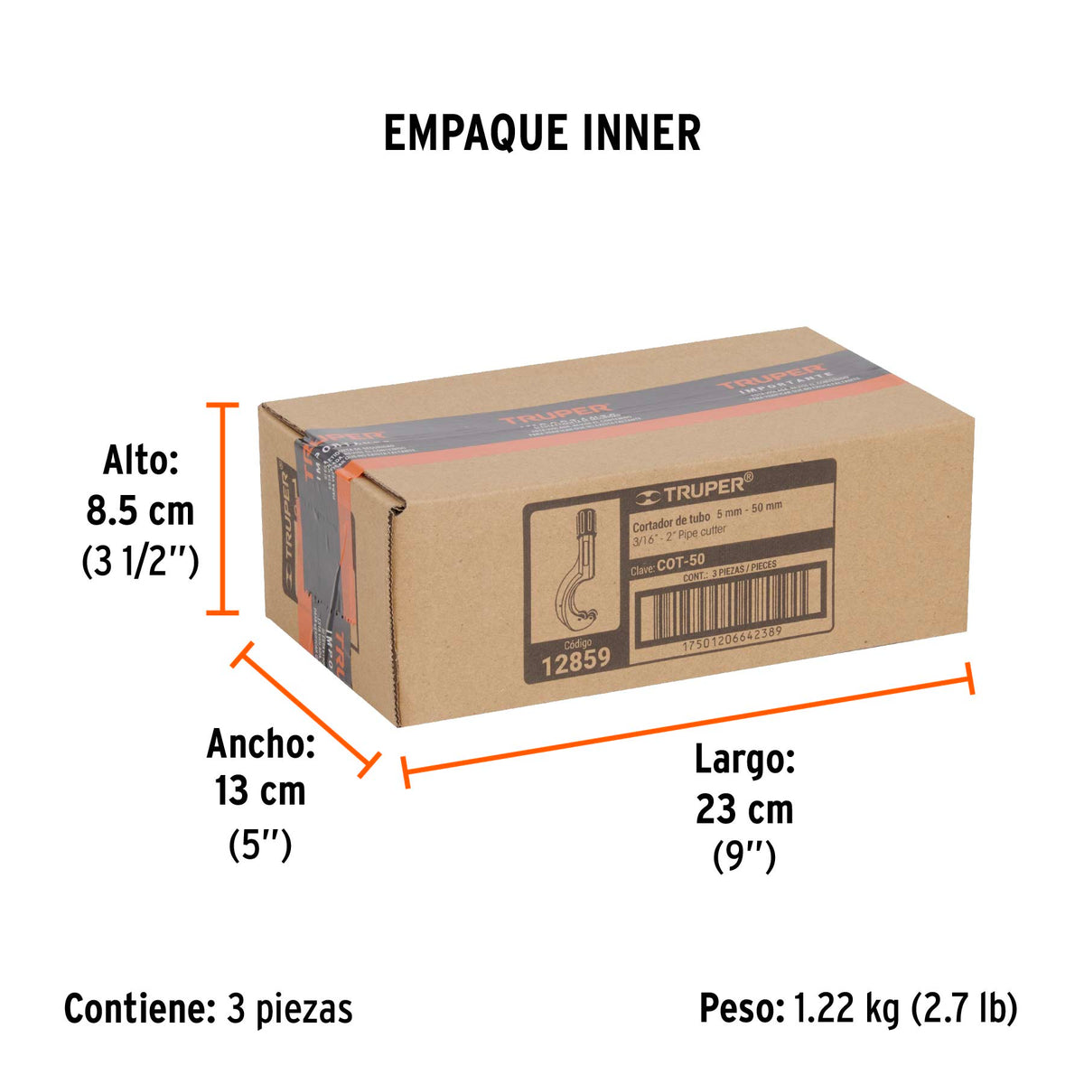 Cortador de tubo de cobre, hasta 2" (50mm)