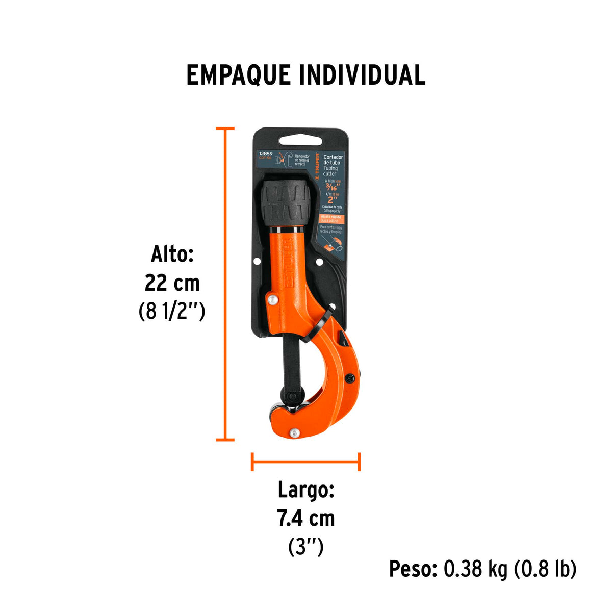 Cortador de tubo de cobre, hasta 2" (50mm)