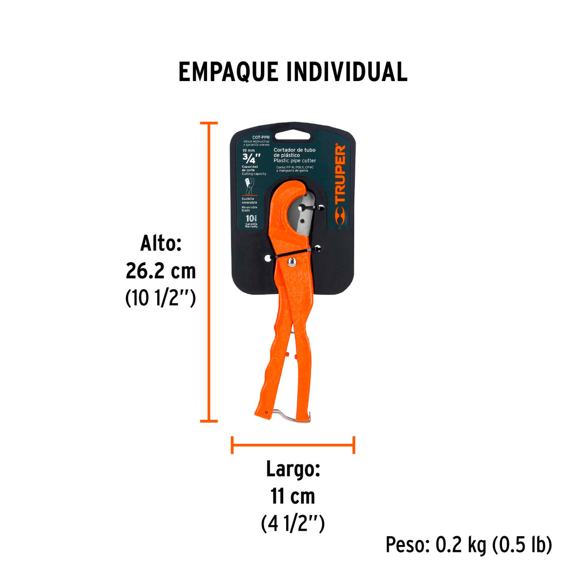 Cortador de tubo de PPR de 3/4"