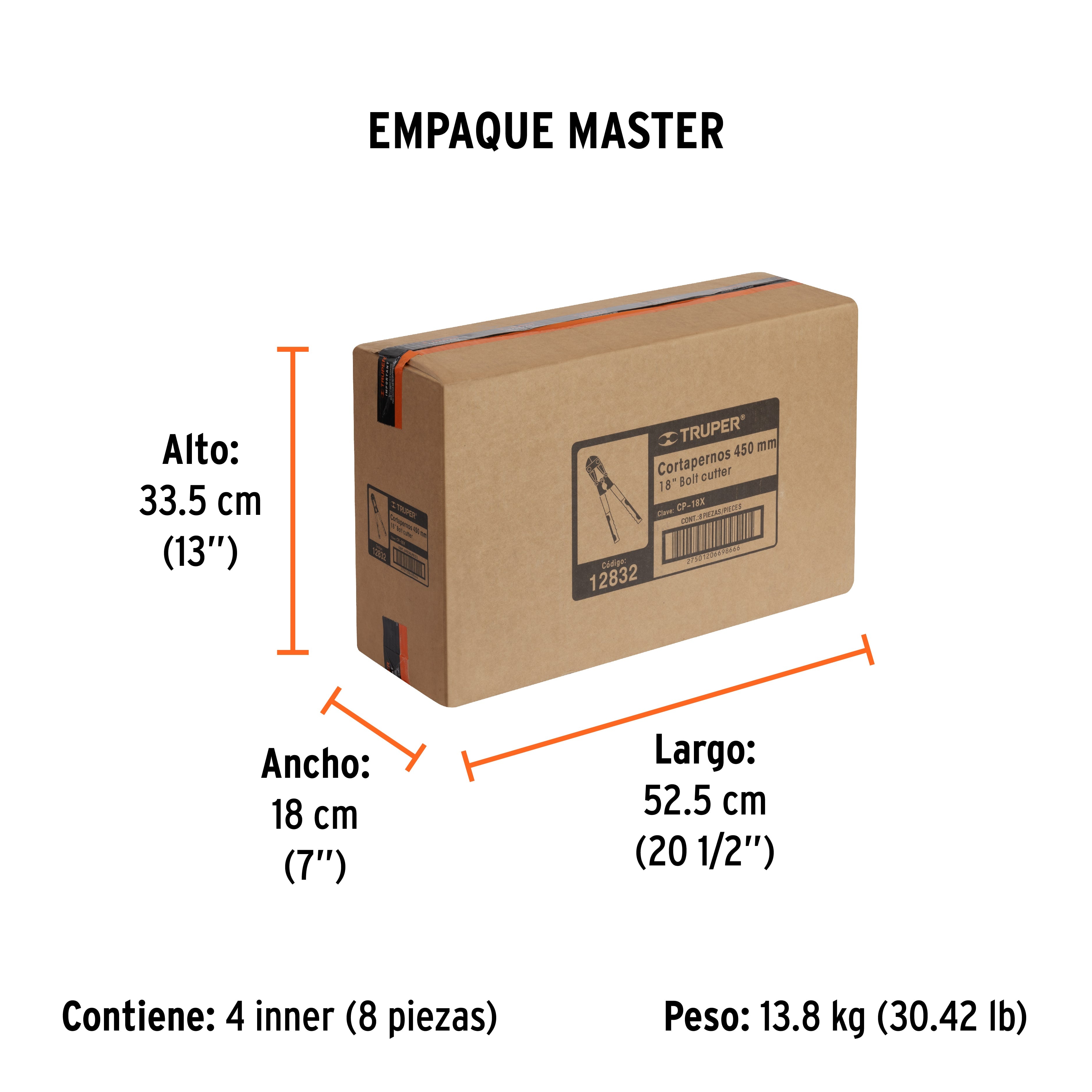 Cortaperno 18", cuchilla fabricada en acero al silicio
