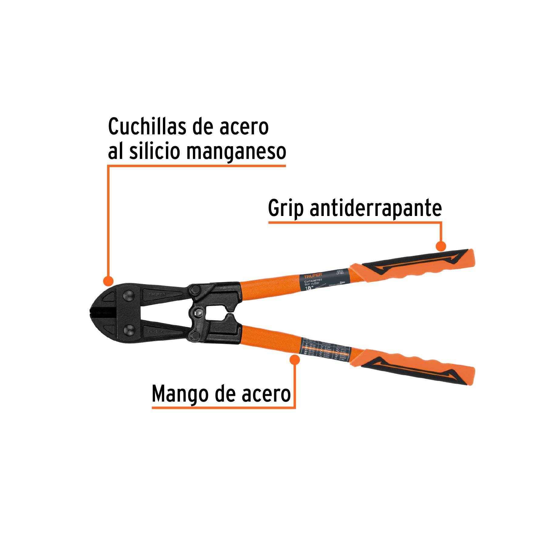 Cortaperno 18", cuchilla fabricada en acero al silicio