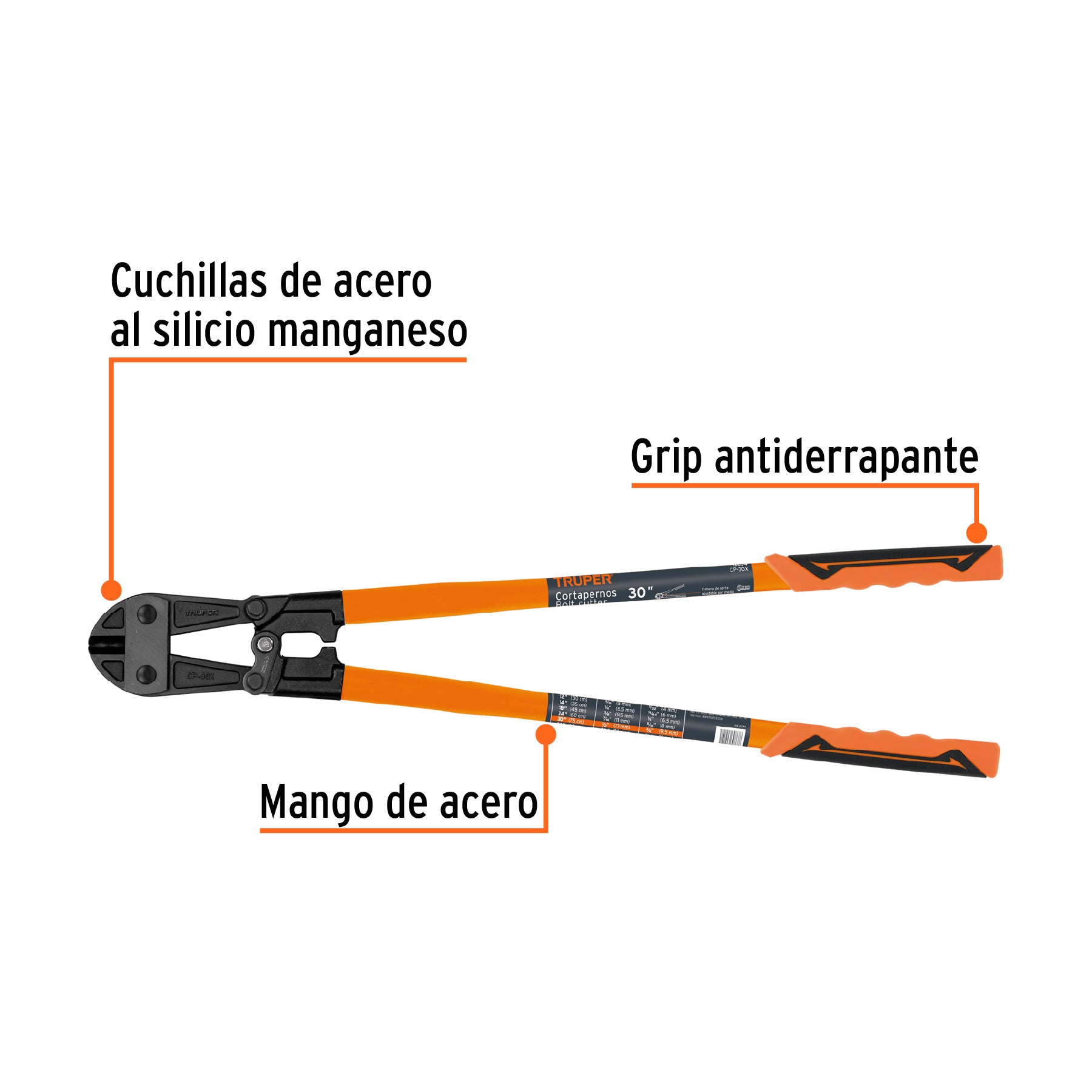 Cortaperno 30", cuchilla fabricada en acero al silicio