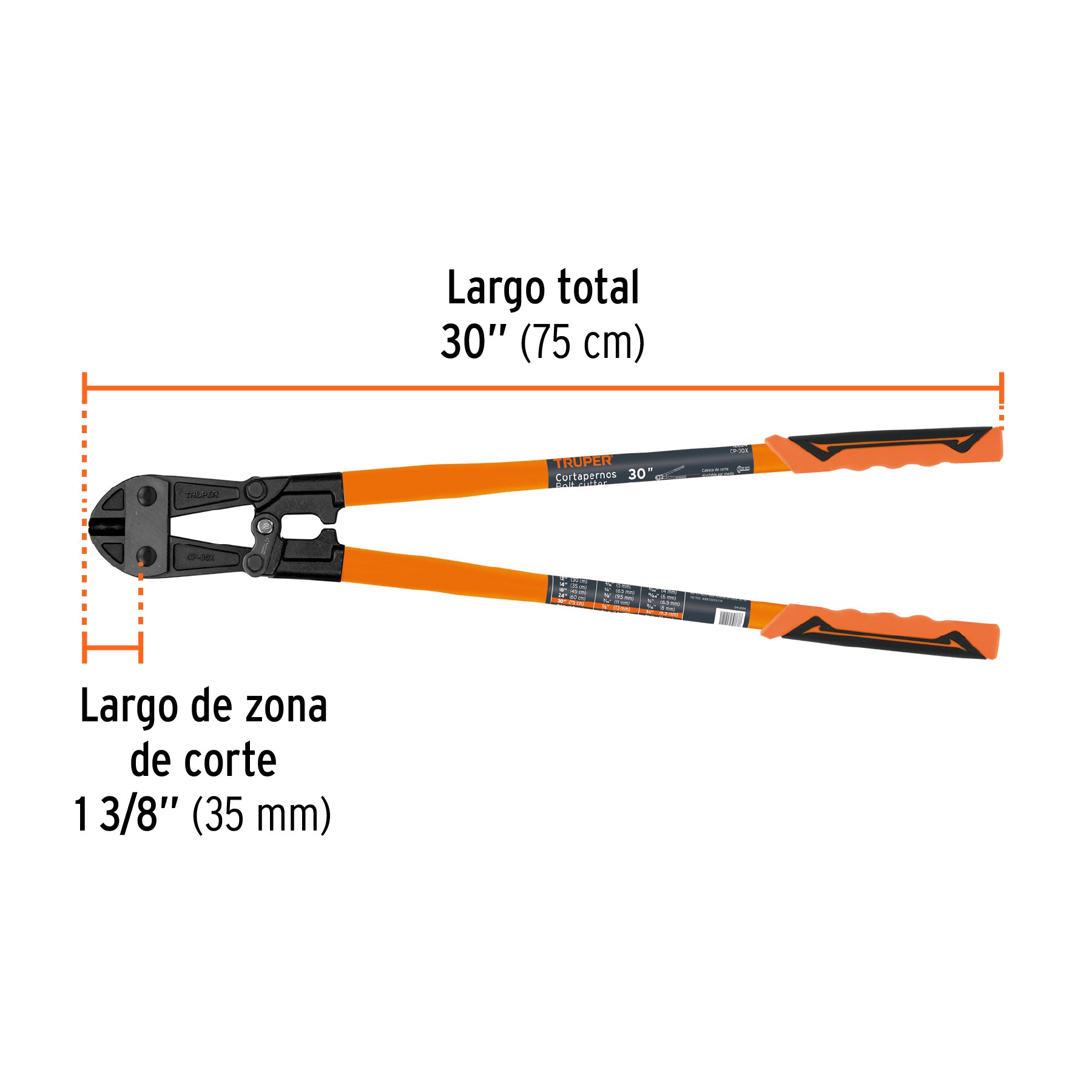 Cortaperno 30", cuchilla fabricada en acero al silicio