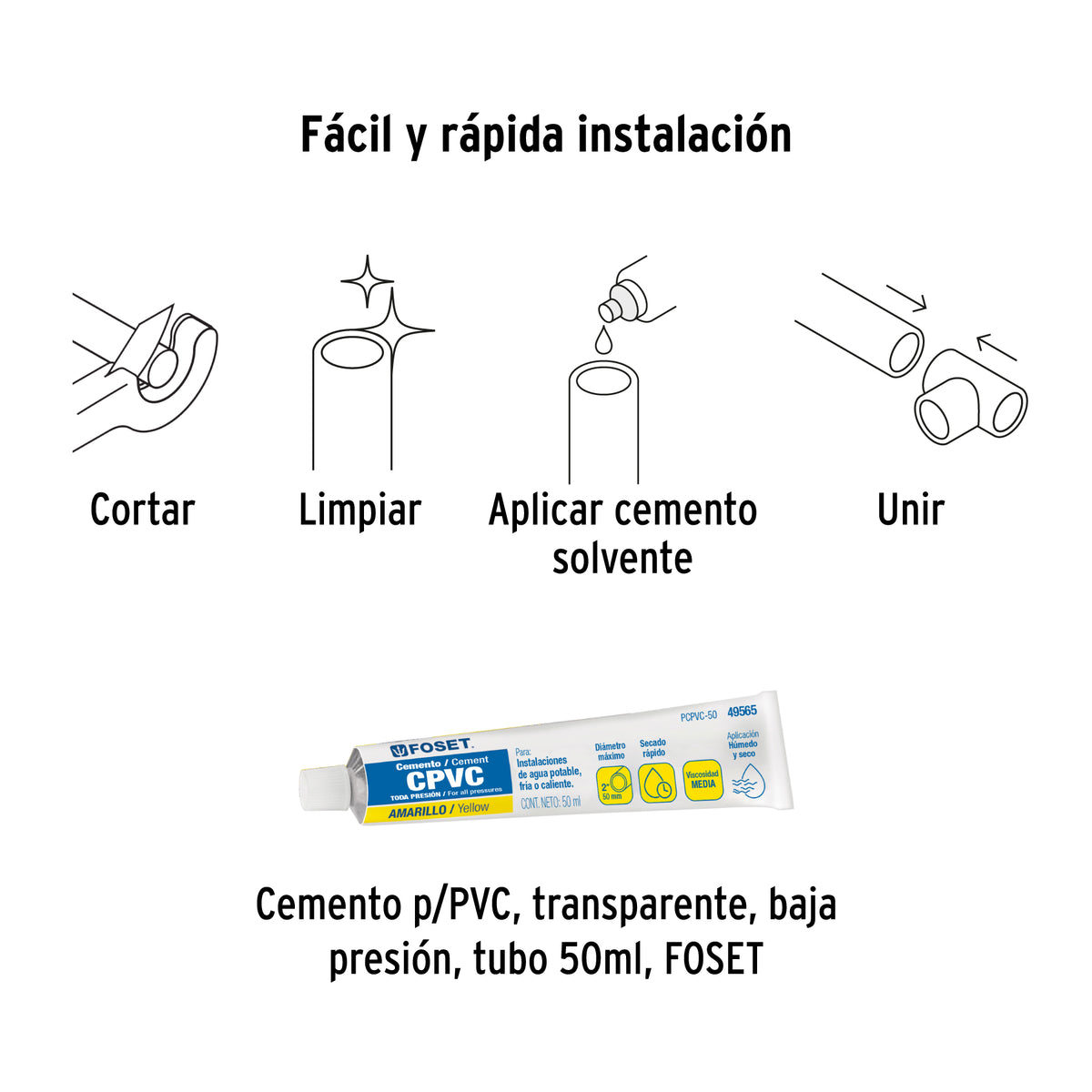 Tubo CPVC, 1/2", 3 metros