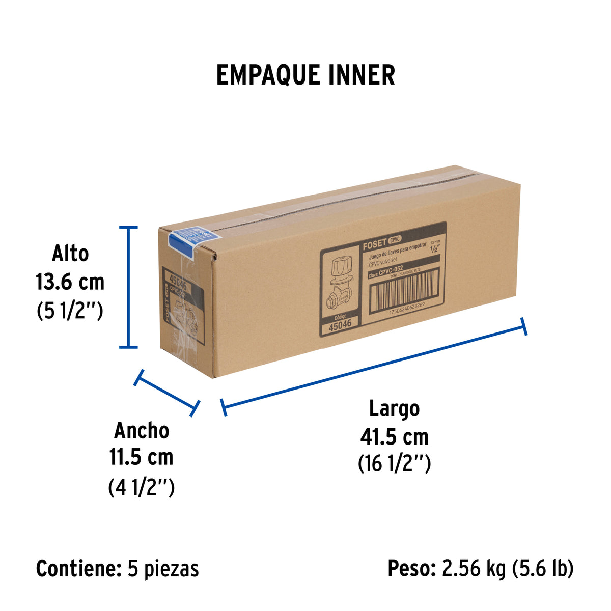 Llaves de empotrar para regadera DE CPVC, 2 pzas.