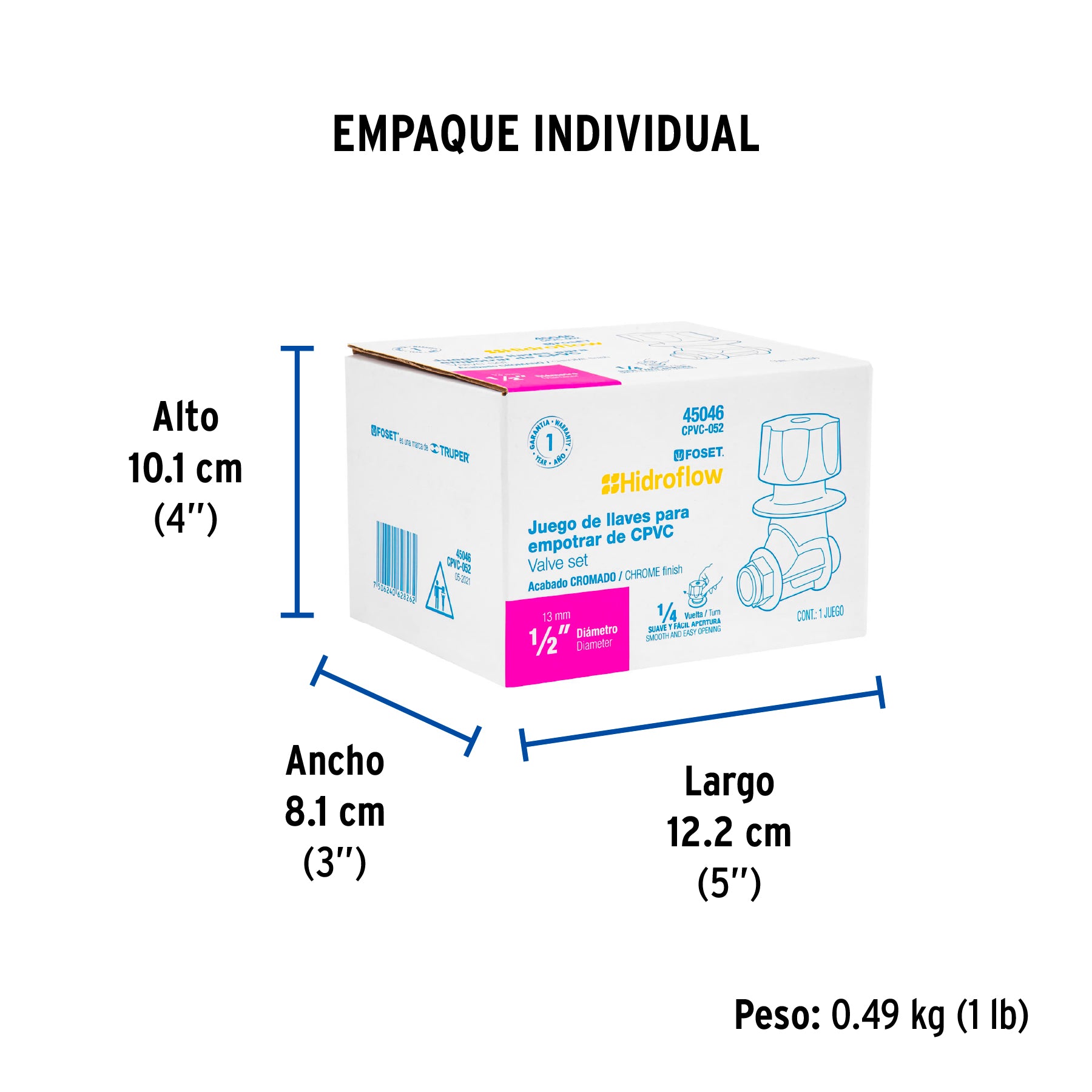 Llaves de empotrar para regadera DE CPVC, 2 pzas.