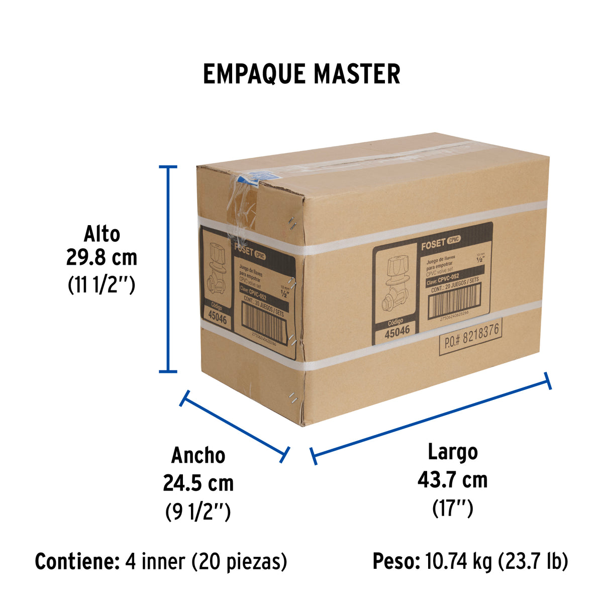 Llaves de empotrar para regadera DE CPVC, 2 pzas.