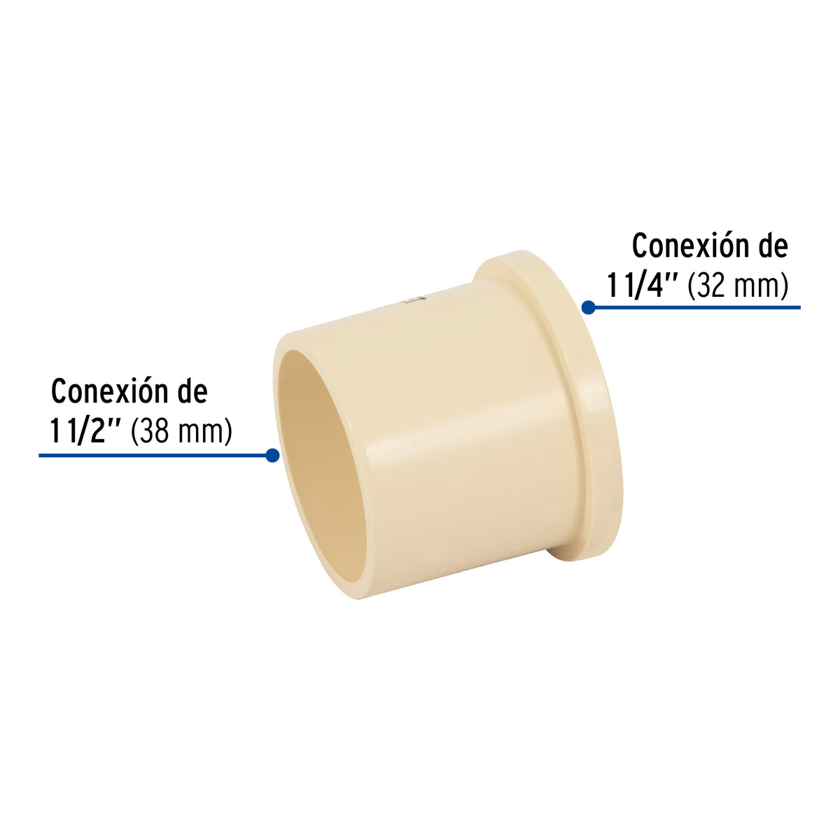 Reducción Bushing CPVC 1-1/2" x 1-1/4"