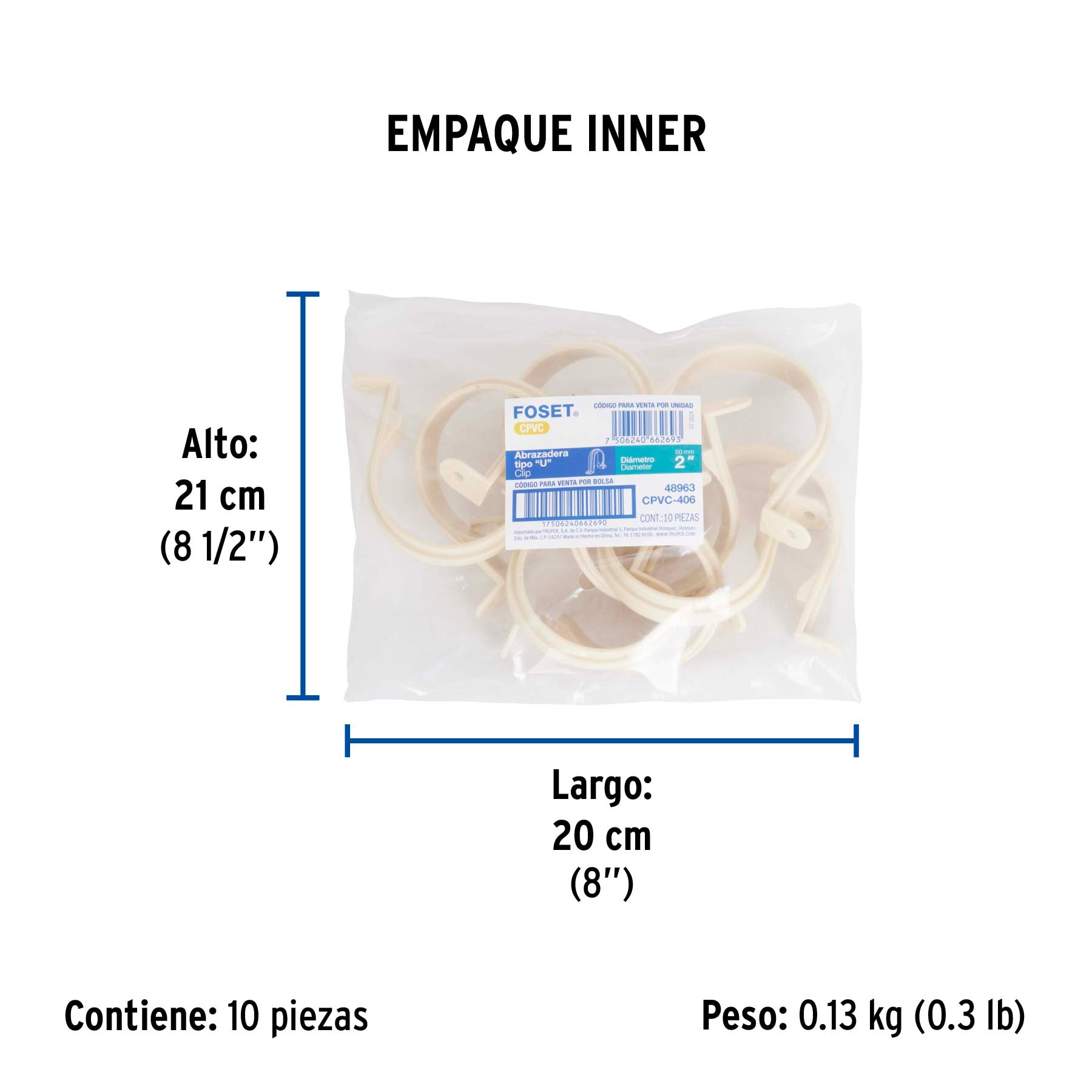 Abrazadera tipo "U" CPVC 2"