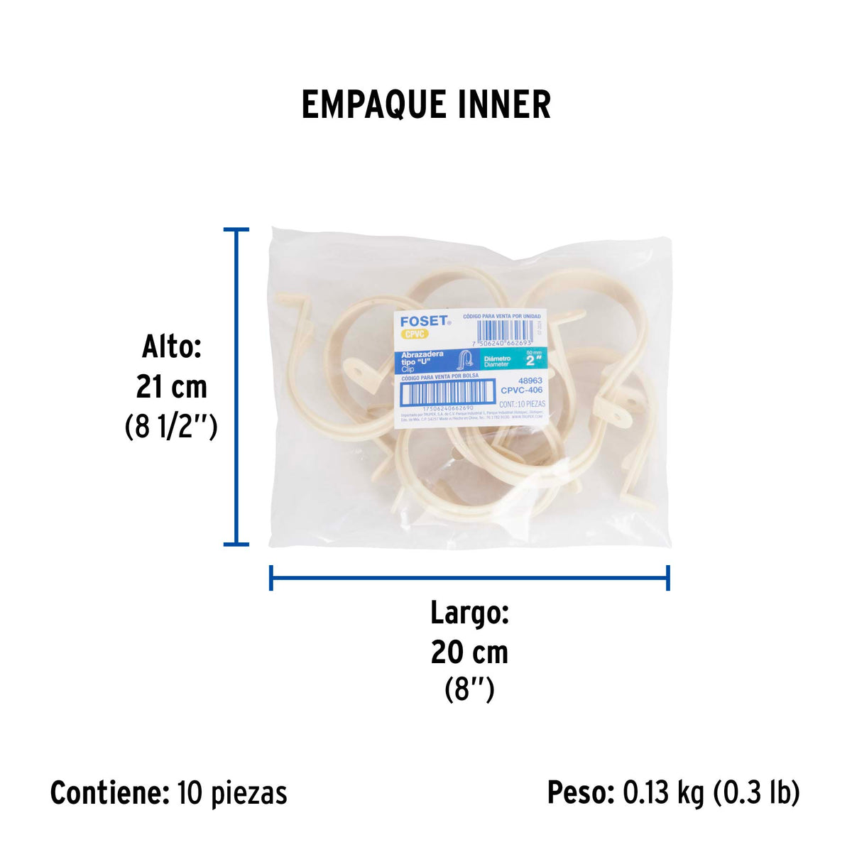 Abrazadera tipo "U" CPVC 2"
