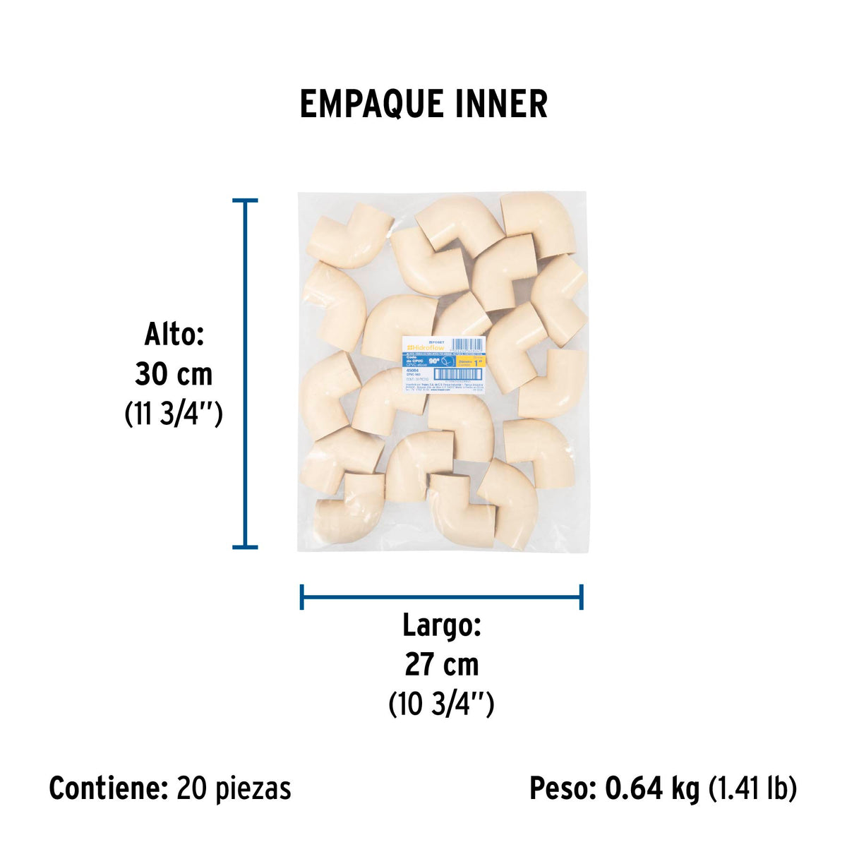 Codo 90° de CPVC, 1"