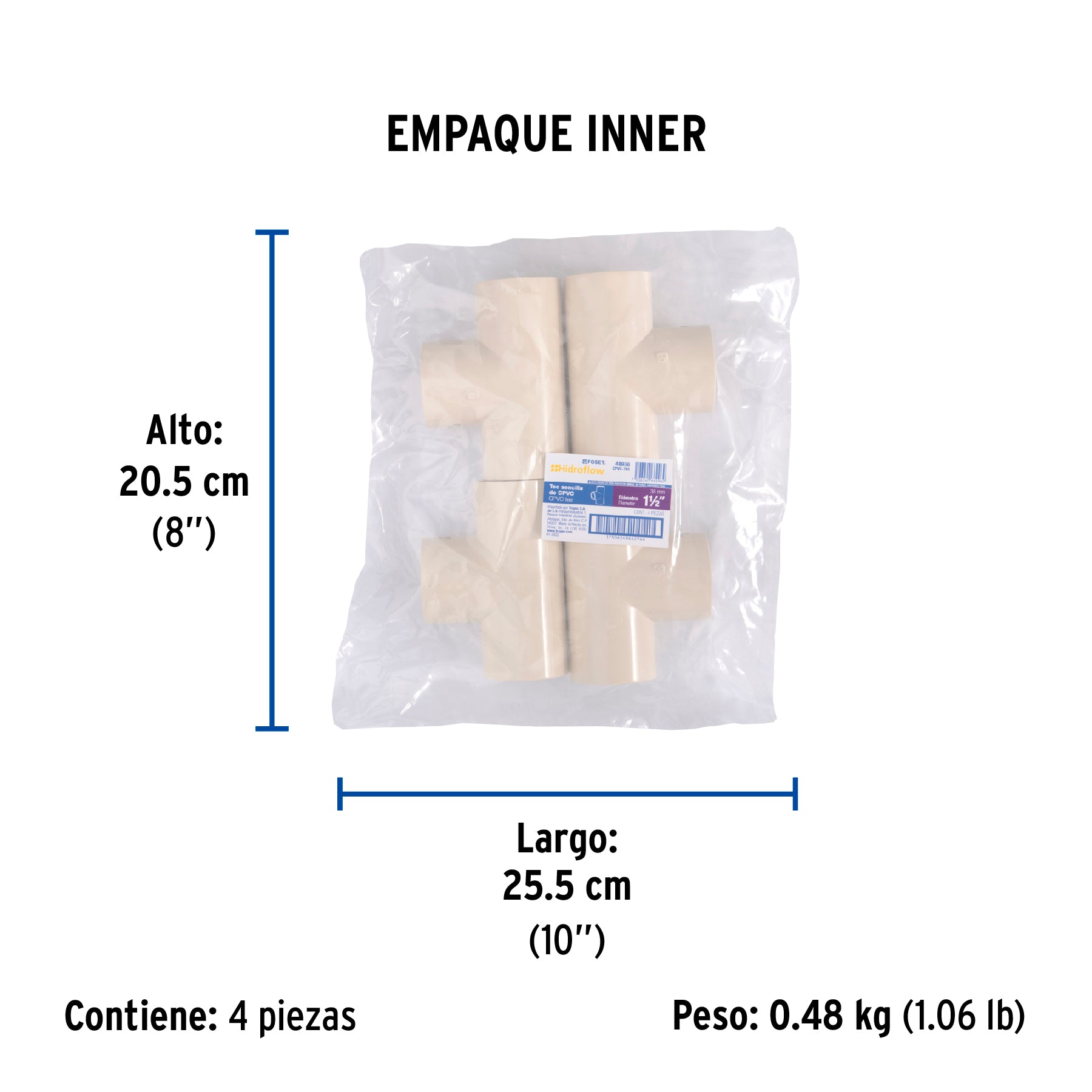 Tee sencilla CPVC 1-1/2"