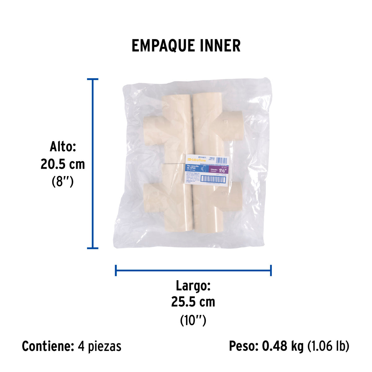 Tee sencilla CPVC 1-1/2"