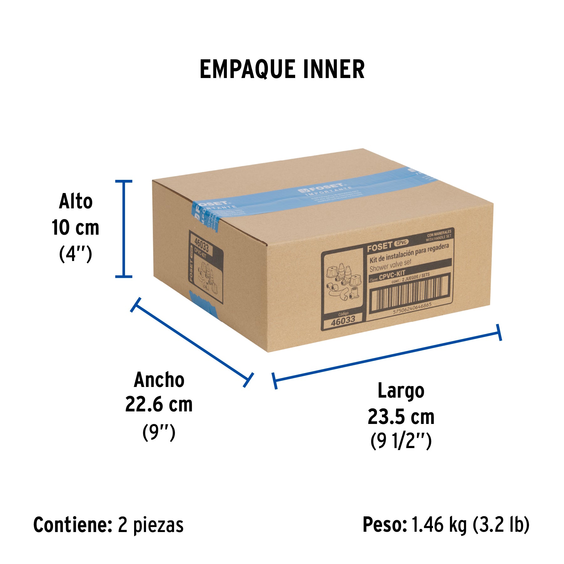 KIT de conexiones y válvulas CPVC para instalación regadera