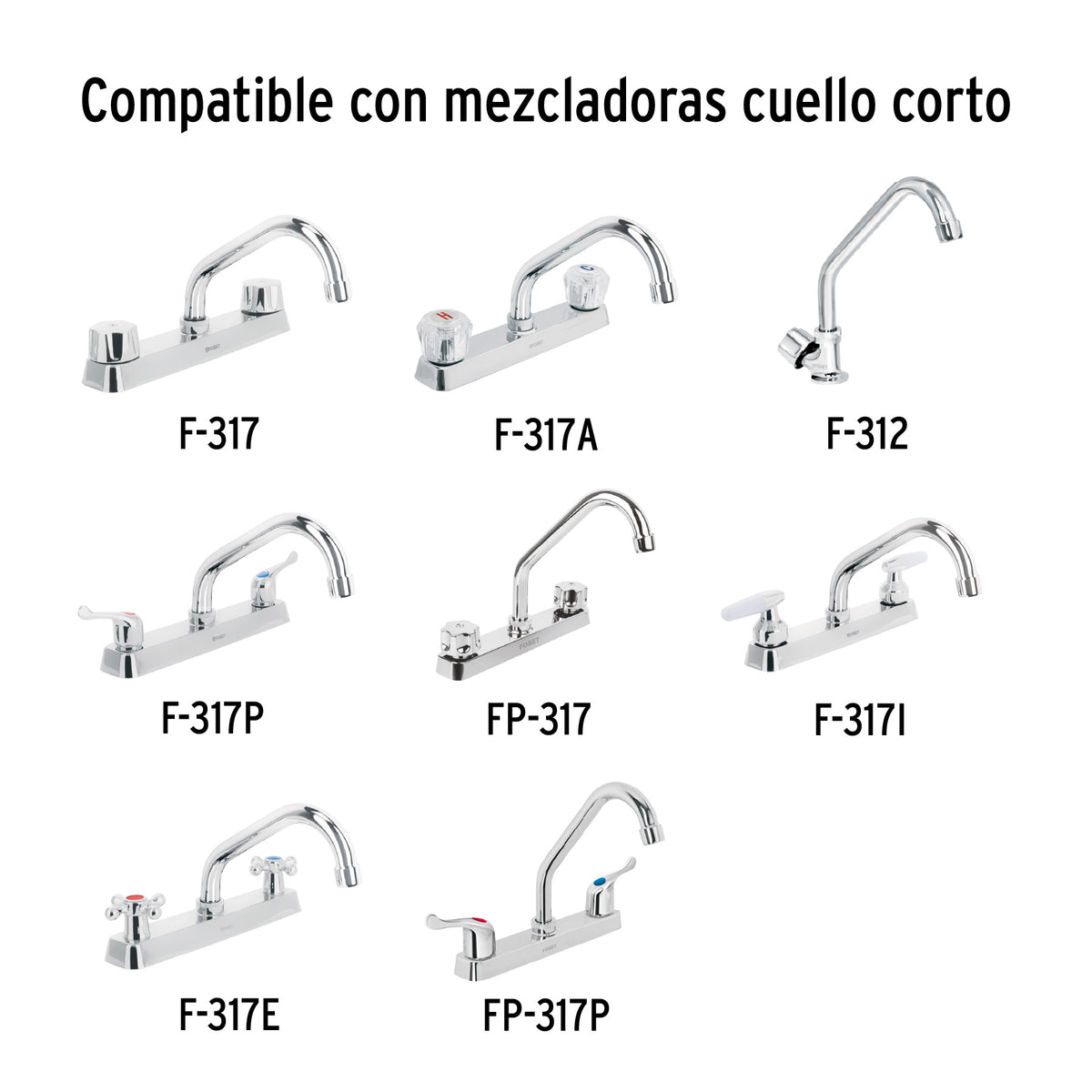 Cuello de repuesto corto para fregadero (f-317), basic