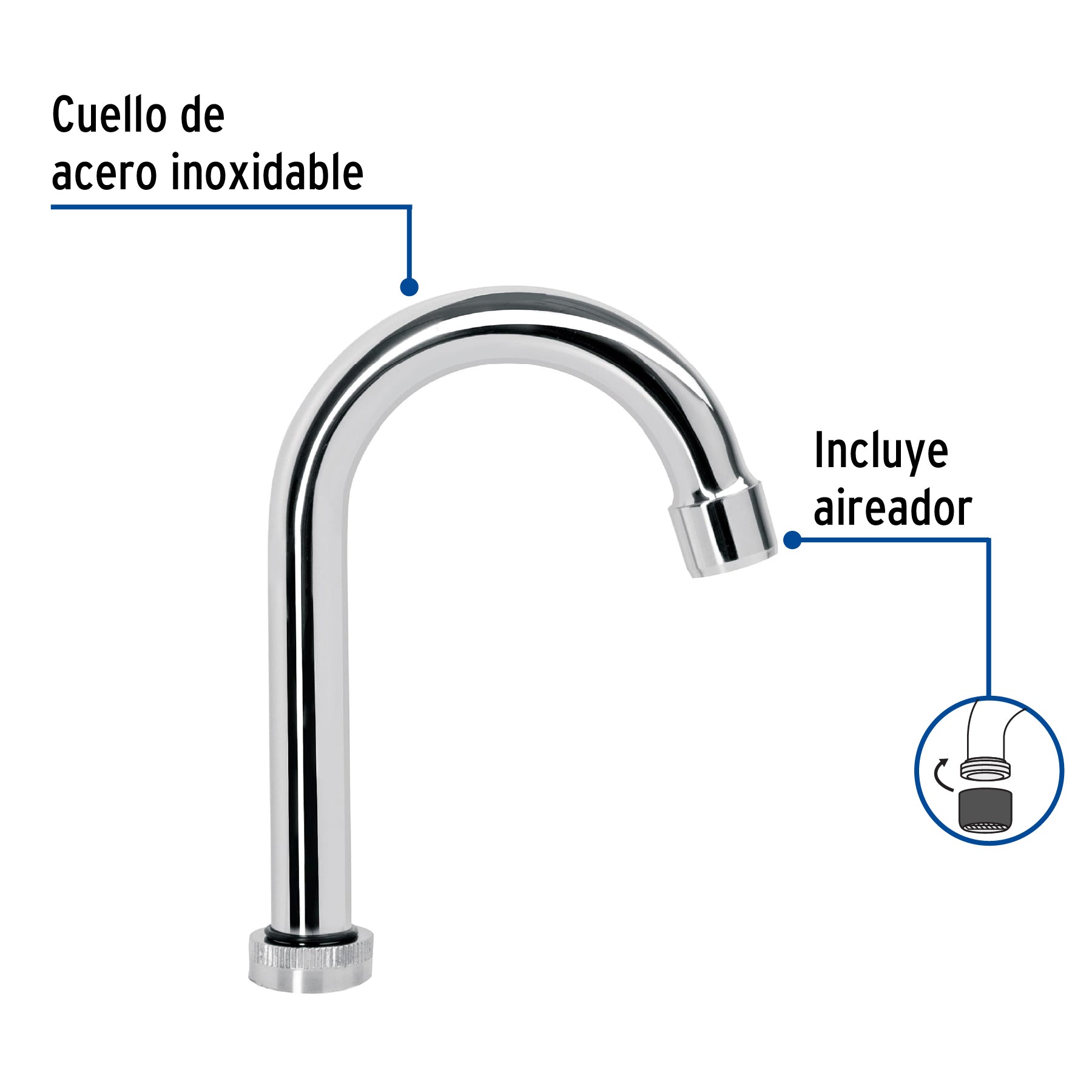 Cuello repuesto, lavabo, tipo bar, Basic