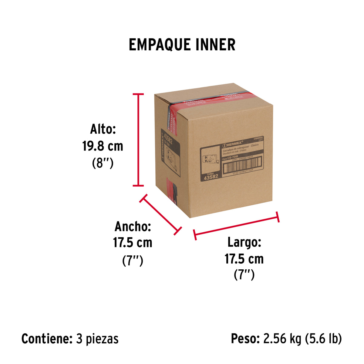 Cerradura de sobreponer, clásica, izquierda