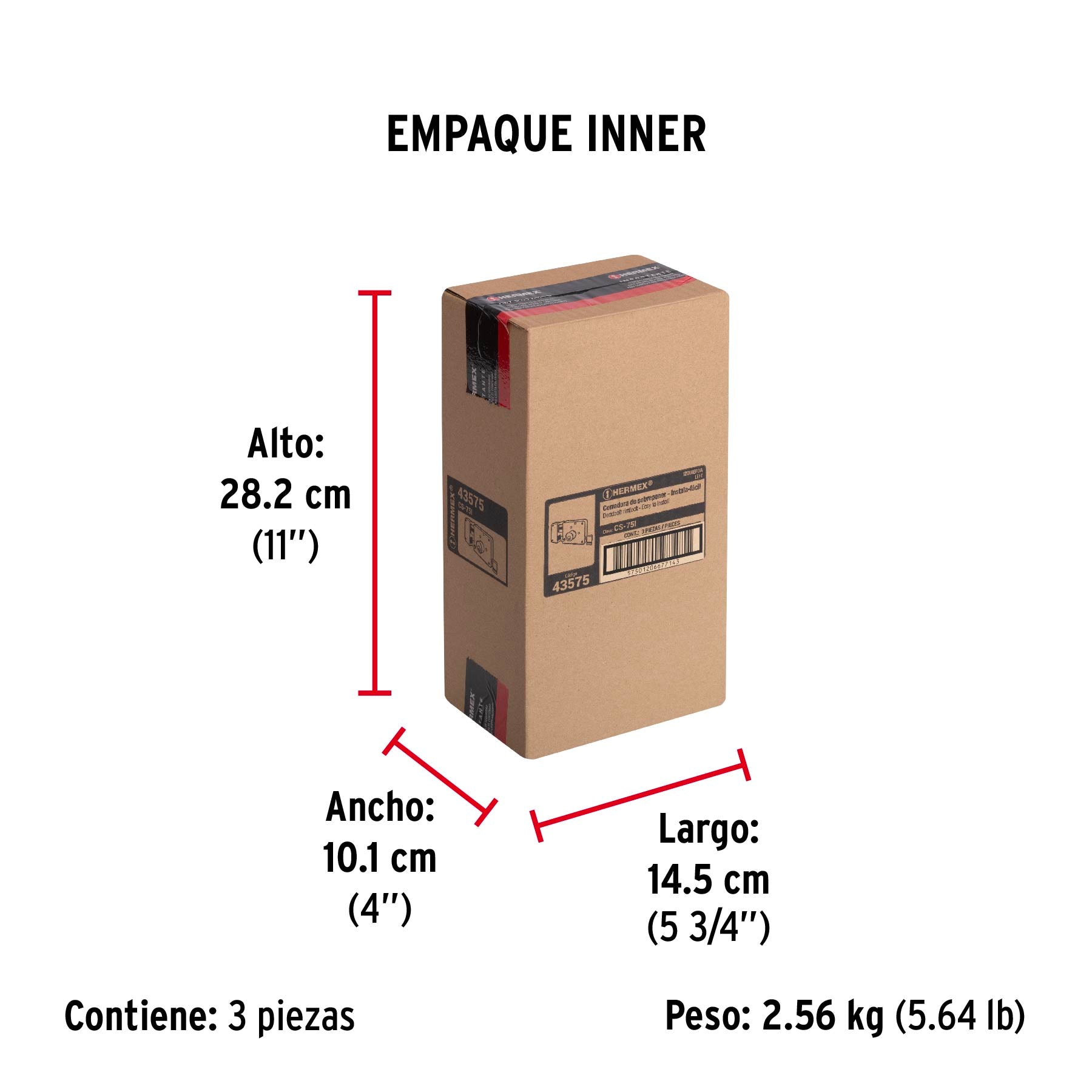 Cerradura de sobreponer, clásica, instala-fácil, izquierda