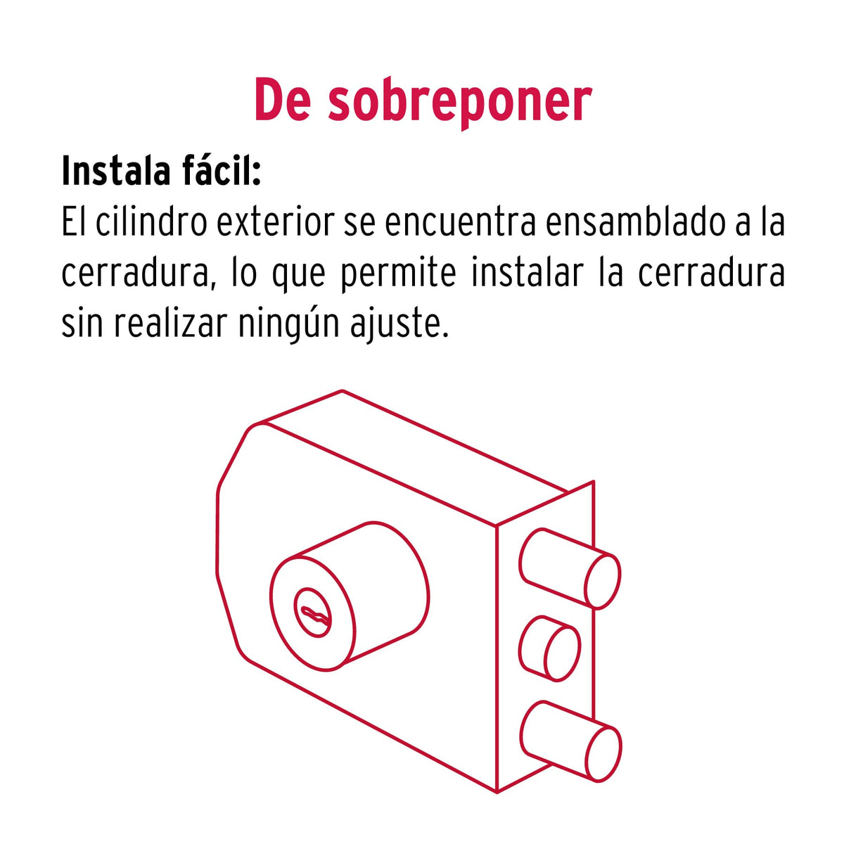 Cerradura de sobreponer, 2 barras