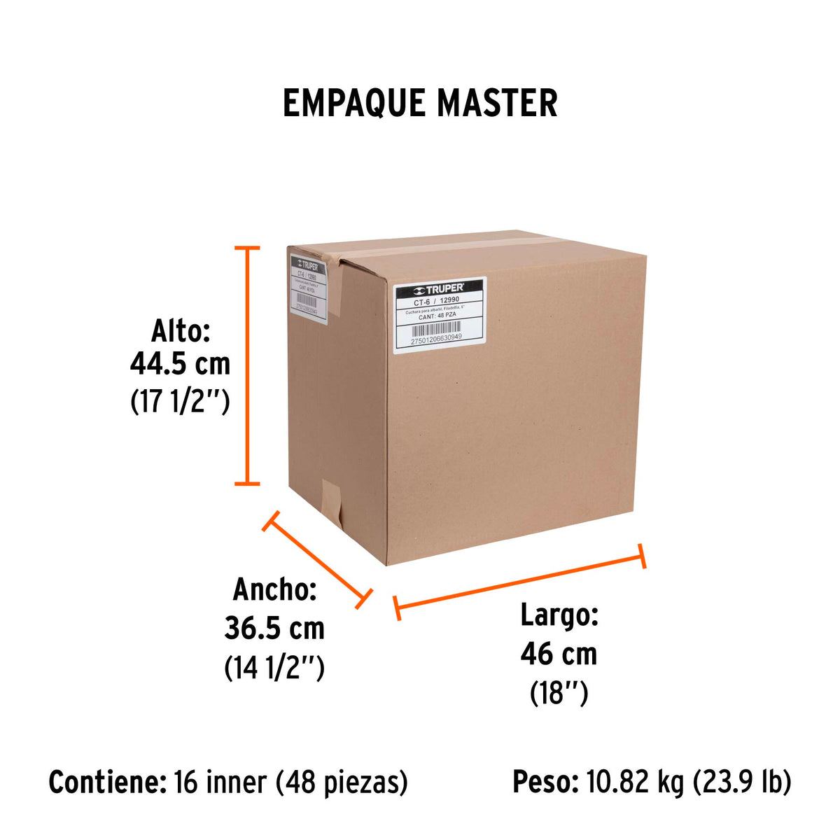 Cuchara para albañil, tipo filadelfia, 6"