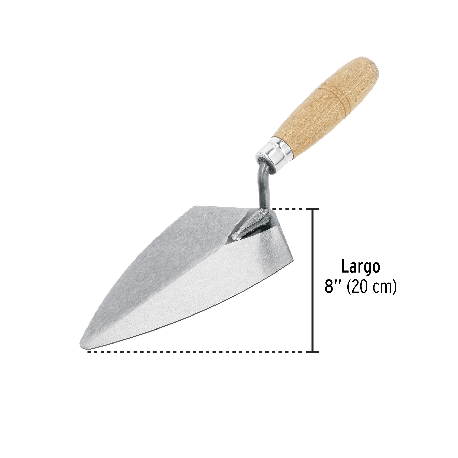 Cuchara para albañil, tipo filadelfia, 8" pretul