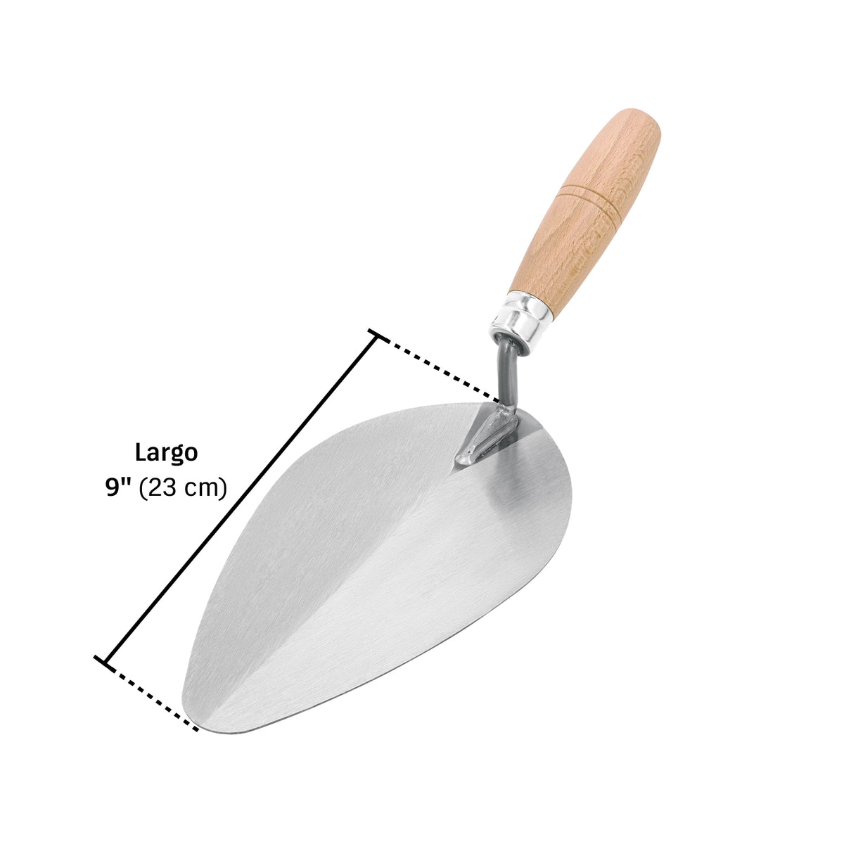 Cuchara para albañil, 9", tipo mérida, pretul