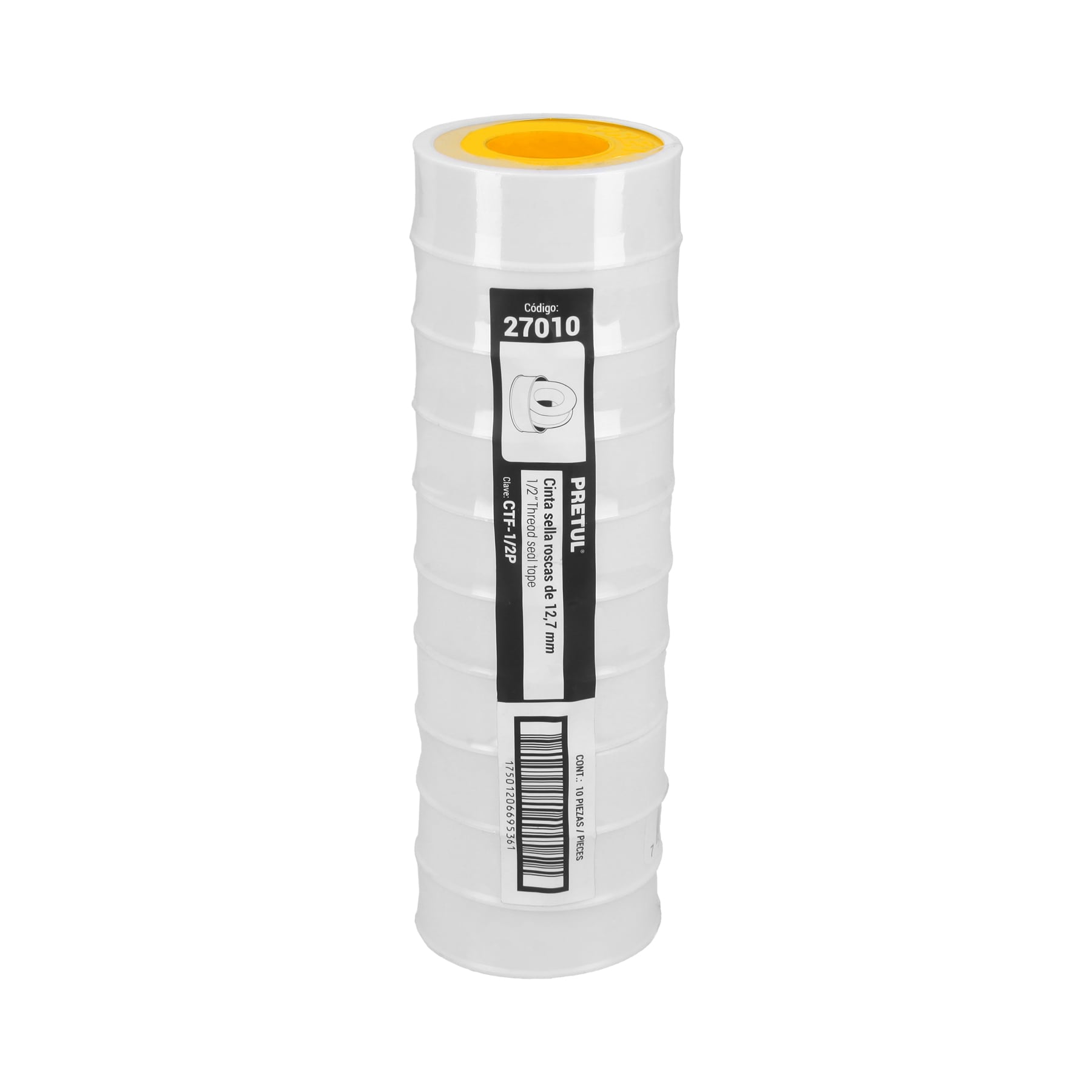 Cinta sella roscas, uso general, 7 m, 1/2", Pretul