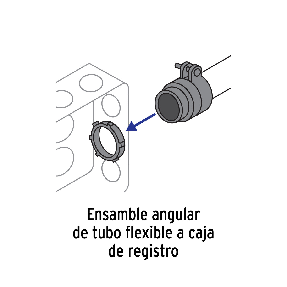 Conector tubo flexible 1" recto, Volteck