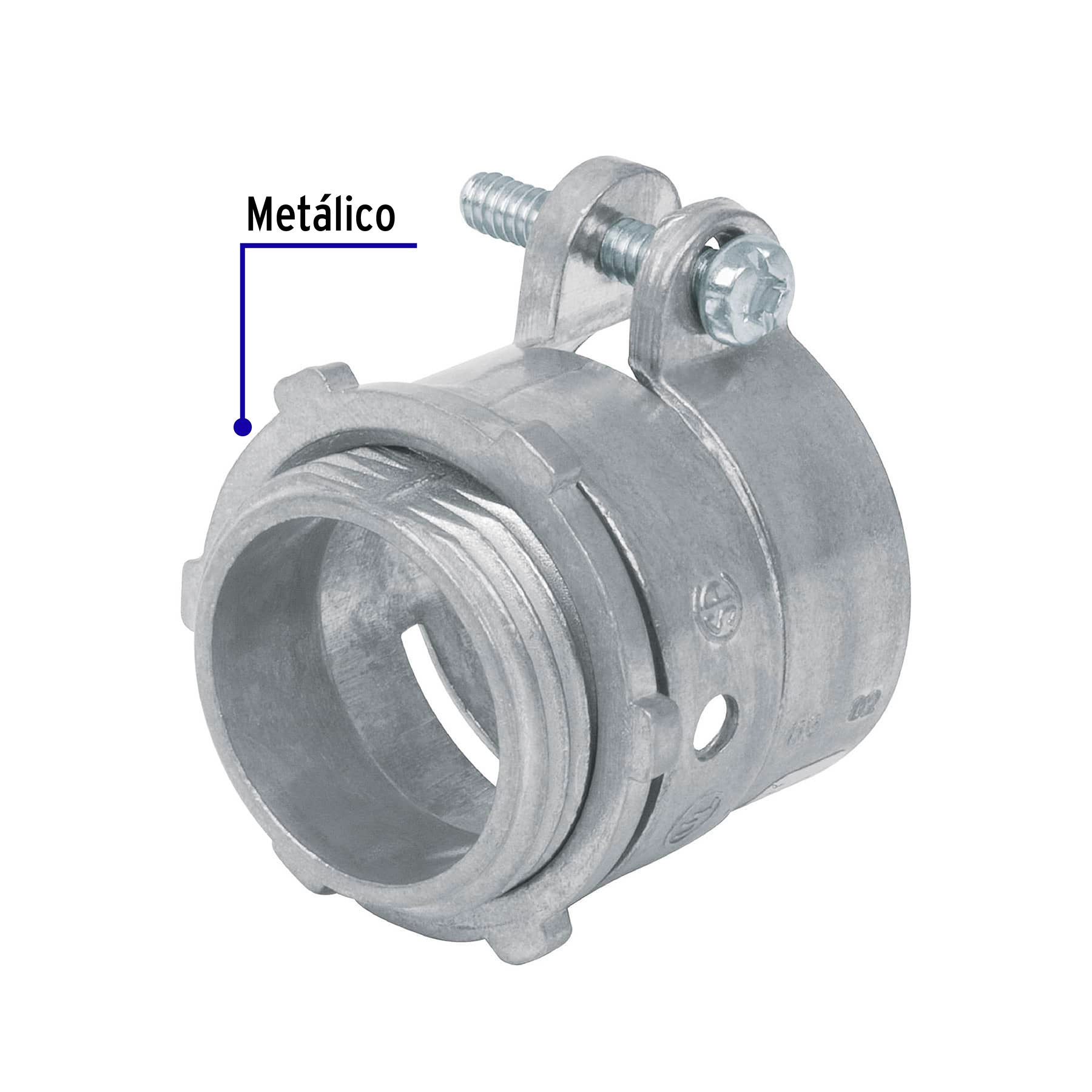 Conector tubo flexible 1" recto, Volteck
