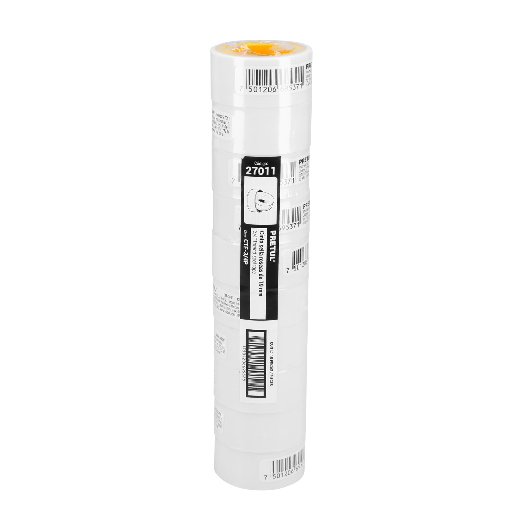Cinta sella roscas, uso general, 7 m, 3/4", Pretul