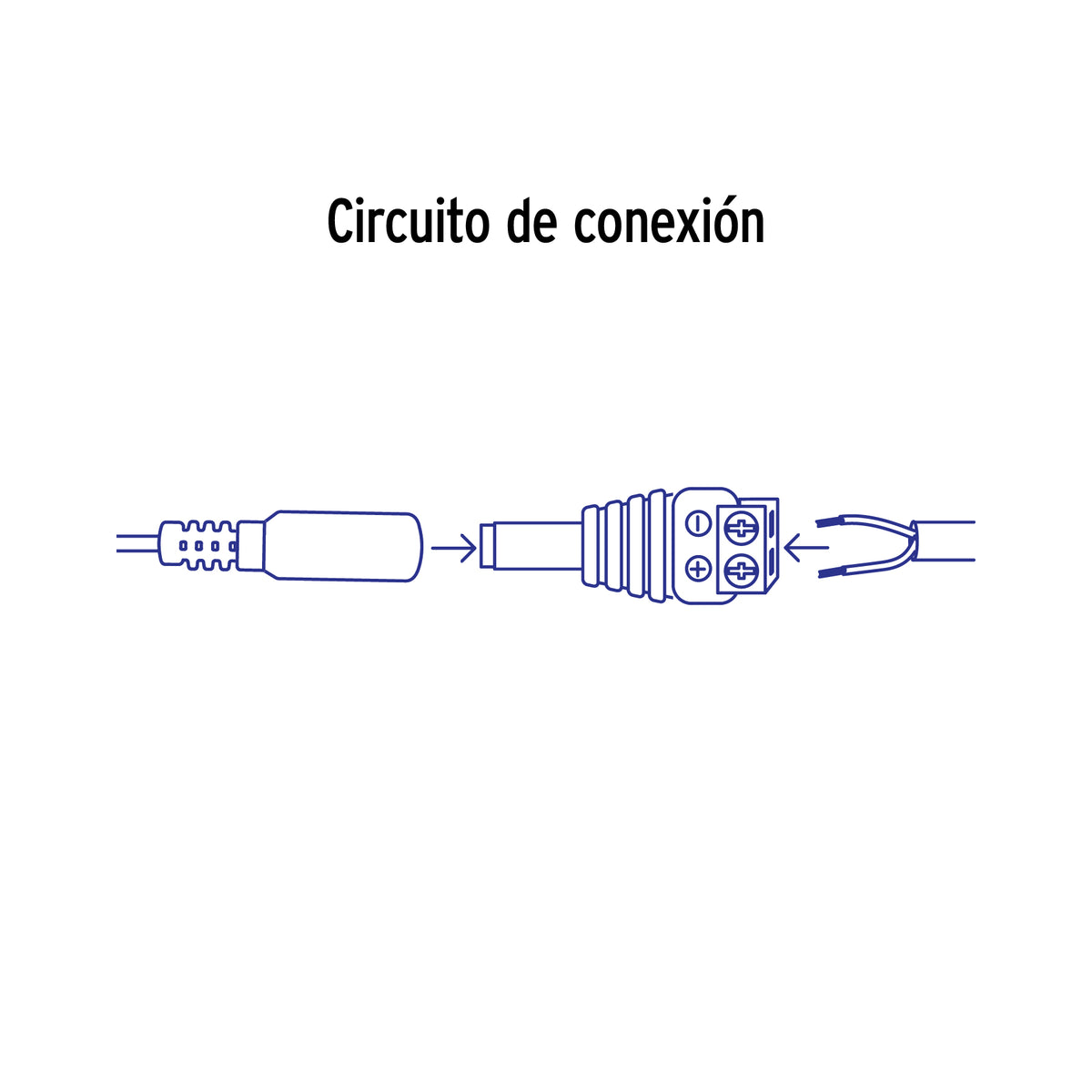Conector de energía para CCTV tipo macho, Volteck