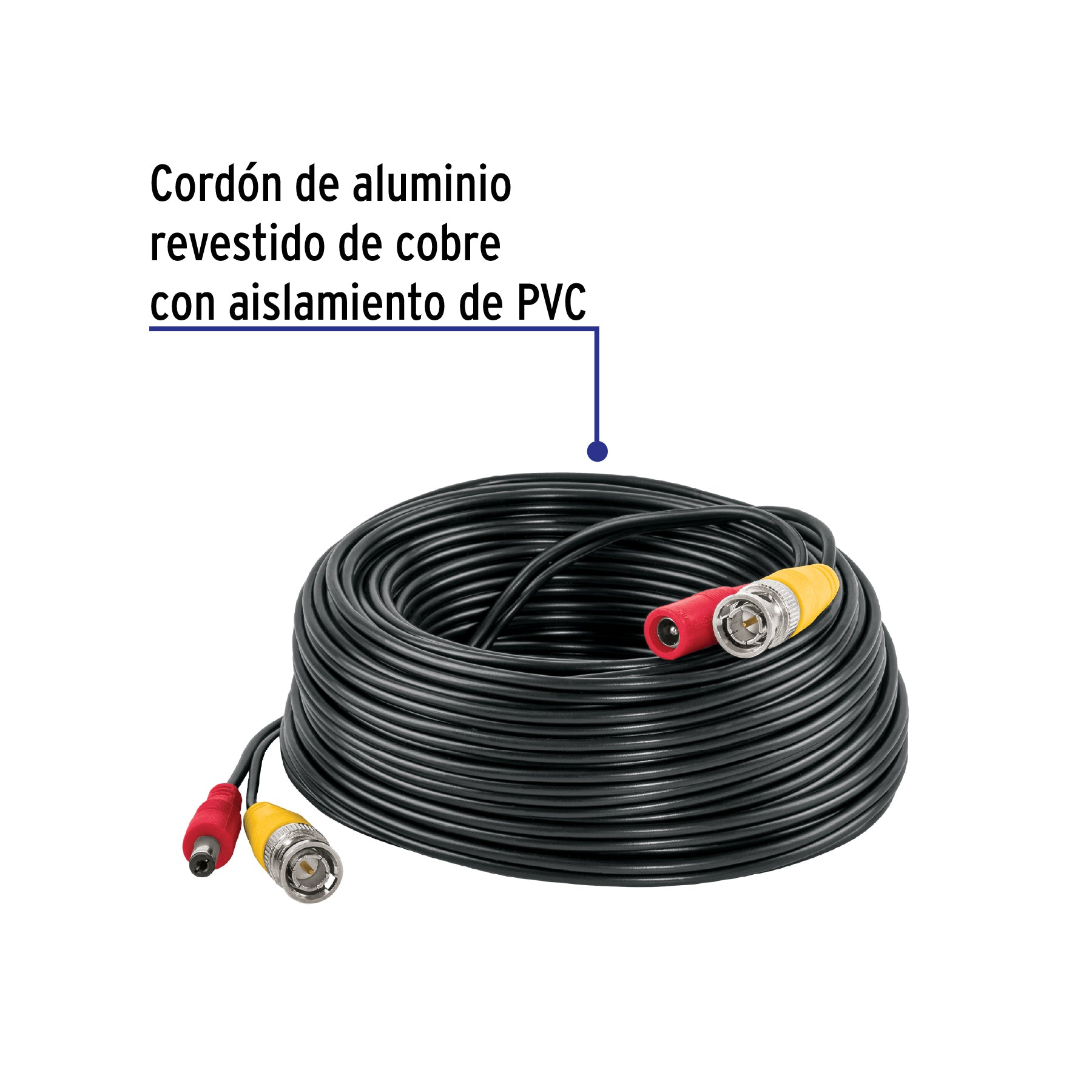 Cable Video y Energía Tipo Siamés CCTV, 20 metros, Volteck