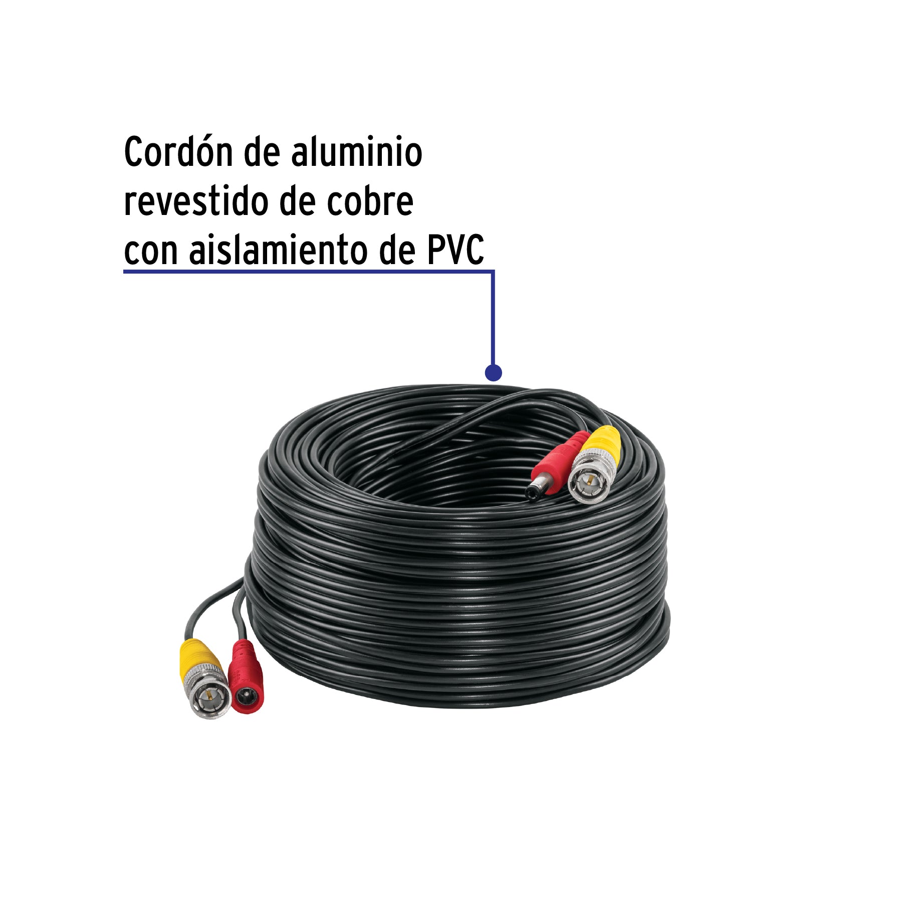 Cable Video y Energía Tipo Siamés CCTV, 30 metros, Volteck