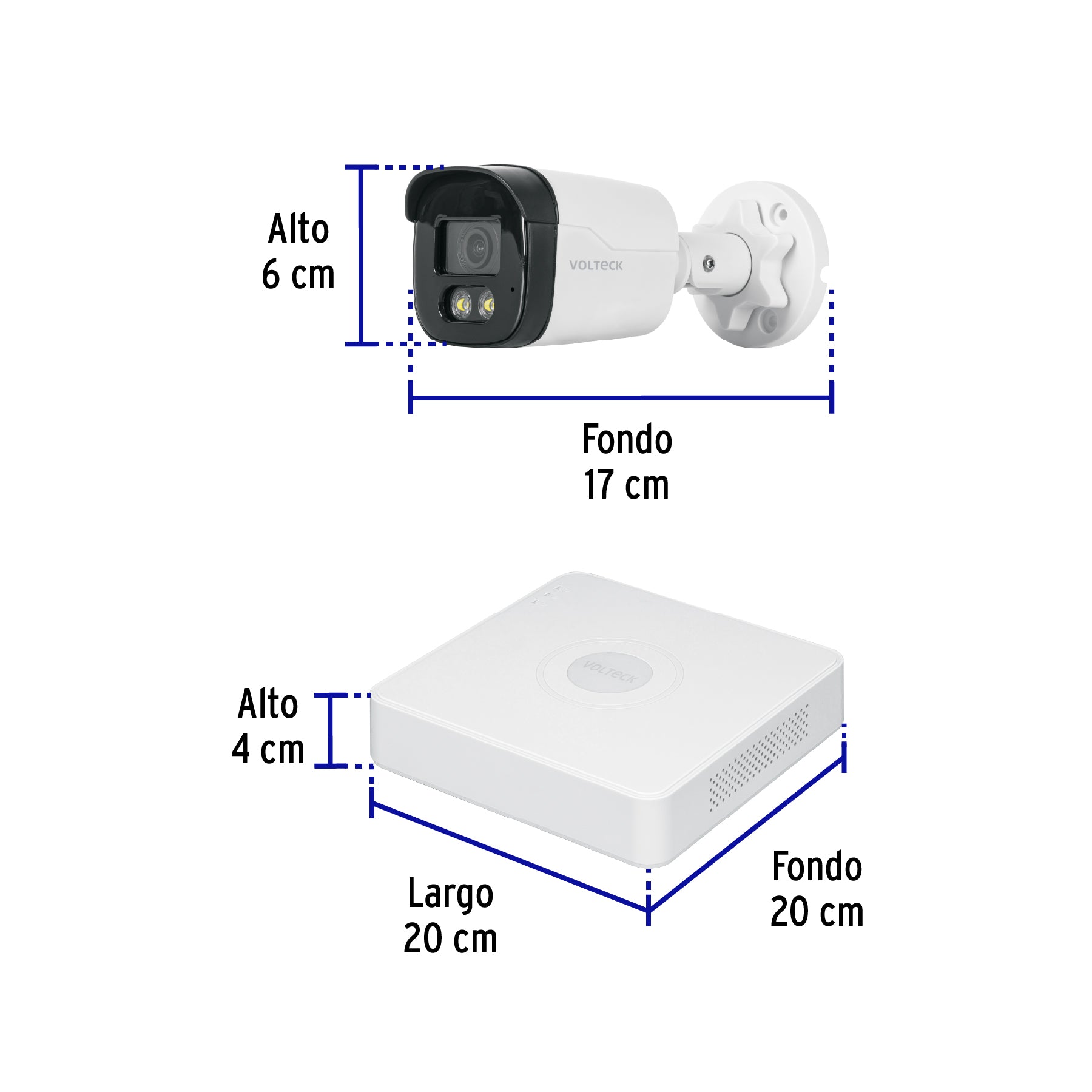Kit video vigilancia, 4 canales, 4 cámaras, 5MP, Disco 1TB