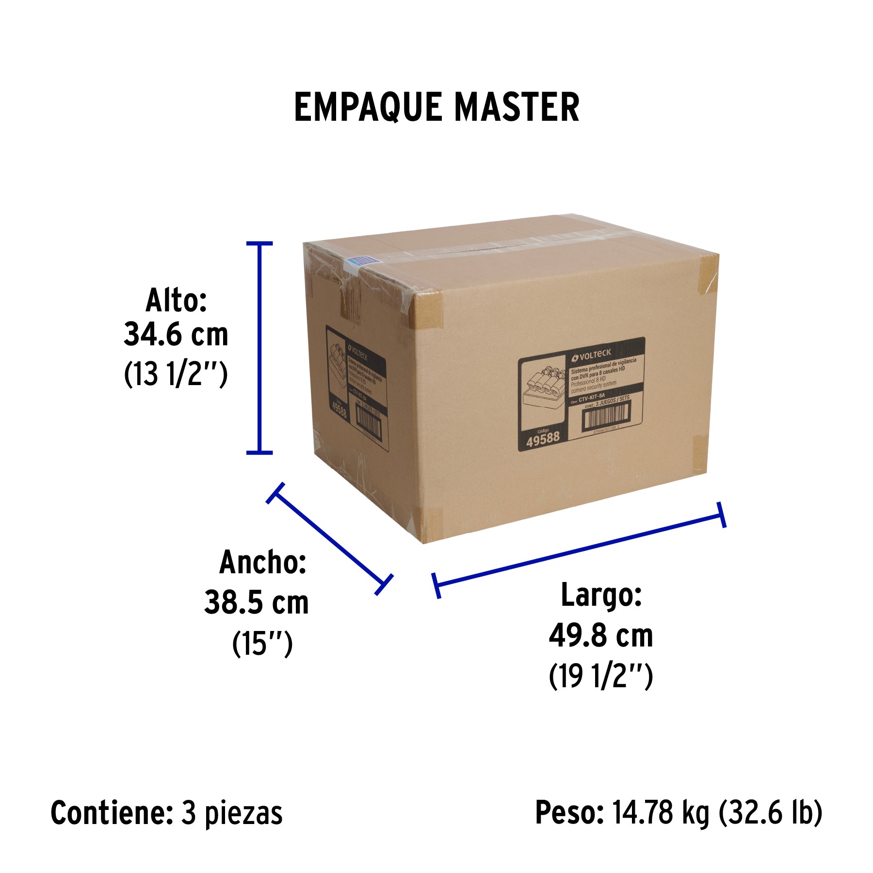 Kit video vigilancia, 8 canales, 4 cámaras, 5MP, Disco 1TB