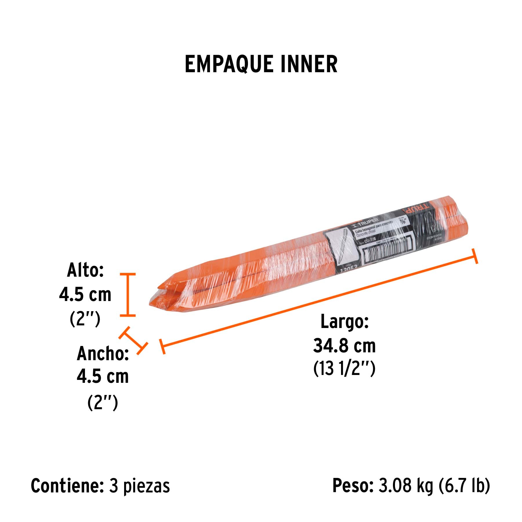 Cuña para concreto, 7/8"