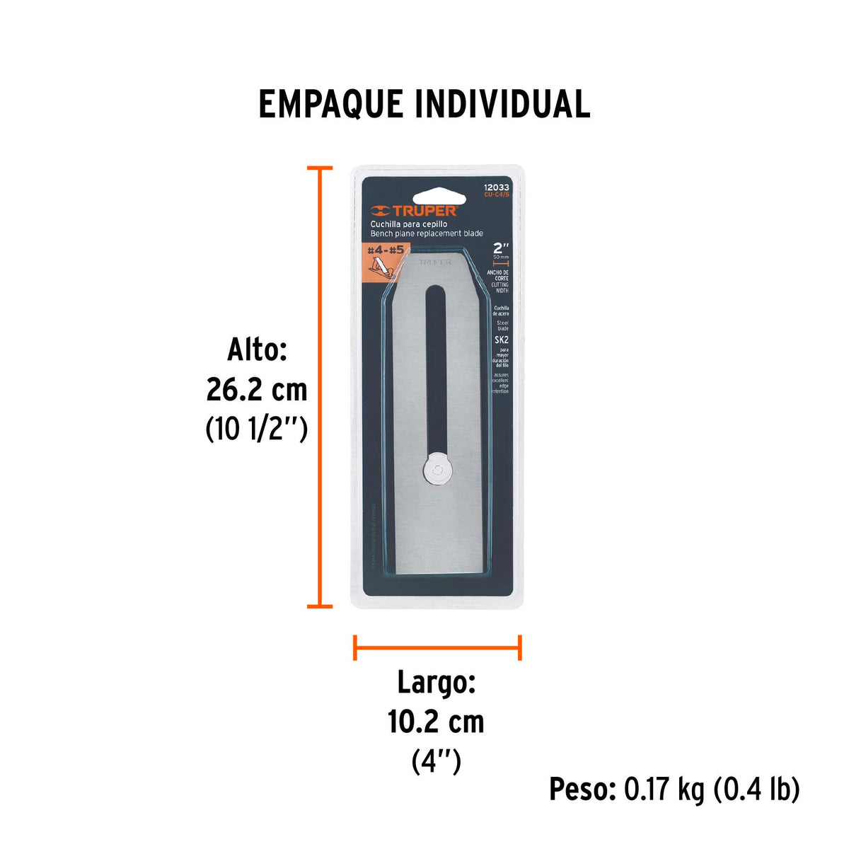 Cuchilla para cepillo de carpintero # 4 y # 5