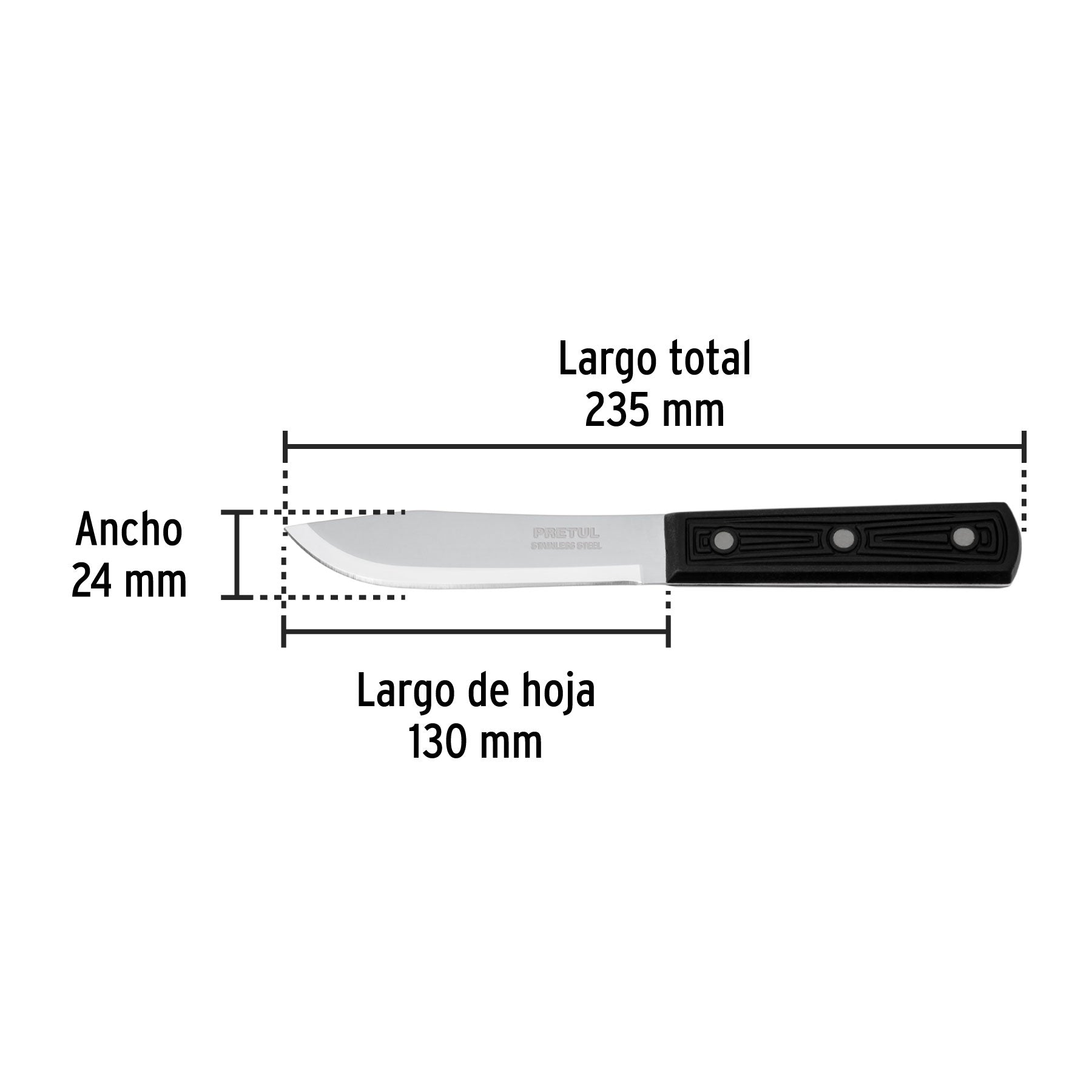 Cuchillo cebollero, mango plástico, 5"